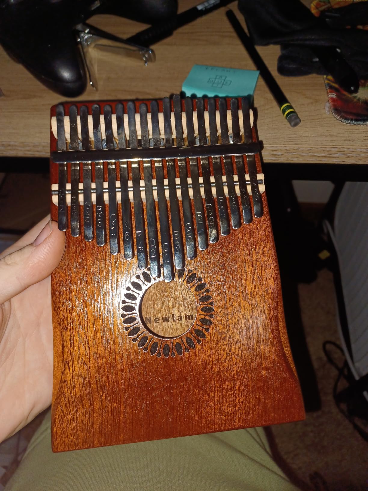Newlam Kalimba Thumb Piano 17 Keys, Portable Mbira Finger Piano Gifts for Kids and Adults Beginners customer photo 2