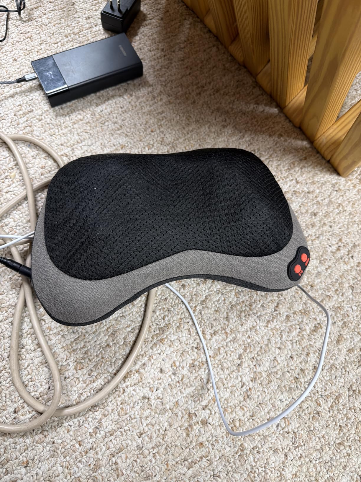 Papillon Back Massager with Heat,Shiatsu Pillow for Body Pain Relief Gray customer photo 1