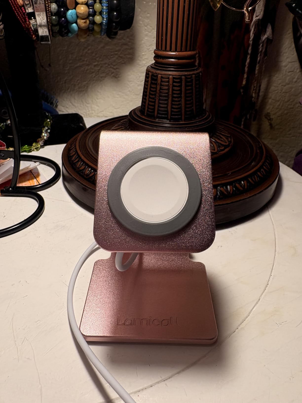 Lamicall Watch Stand for Apple Watch Magnetic Fast Charger - Desk Charging Stand Holder Dock for Apple iWatch Series SE3 SE2 Ultra 3, Series 11 10 9 8 7 6 5(49mm 46mm 45mm 44mm 42mm 41mm 40mm 38mm) customer photo 2