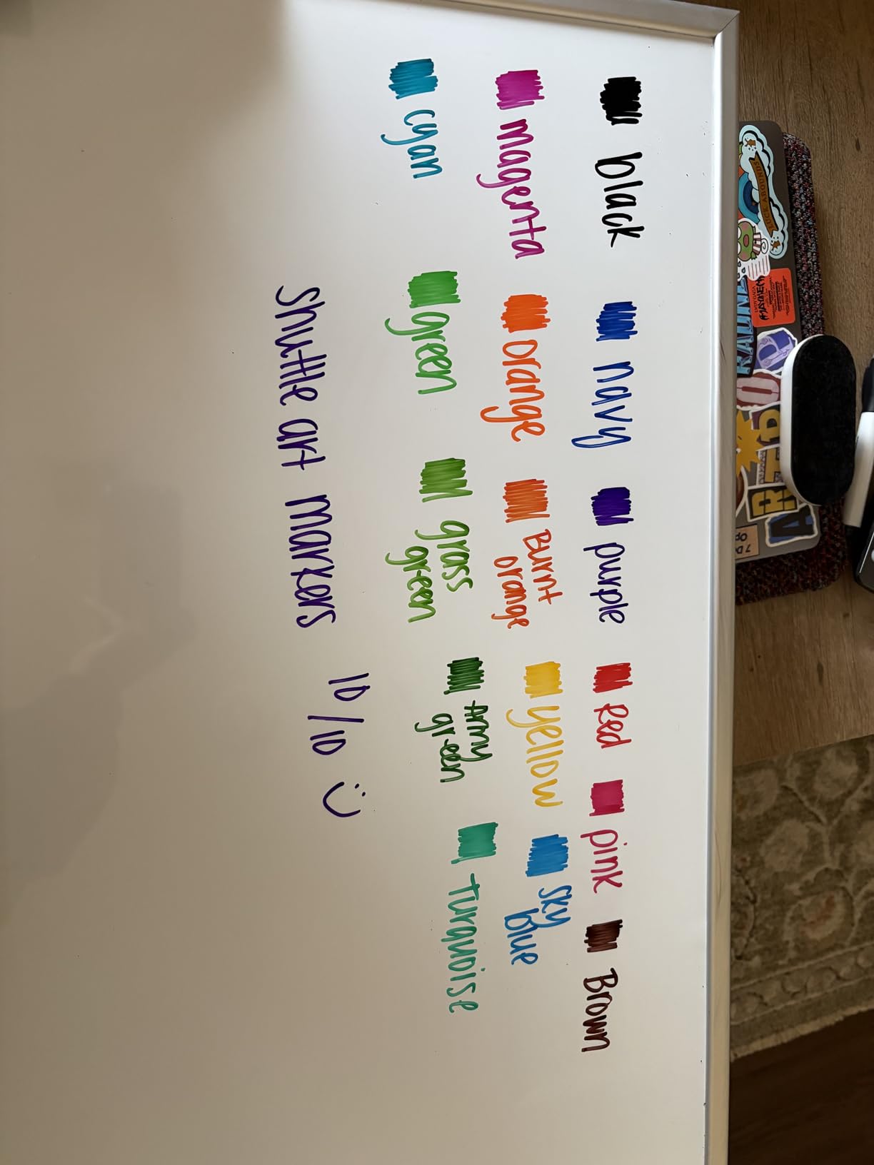 Dry Erase Markers, Shuttle Art 60 Bulk Pack 15 Colors Magnetic Whiteboard Markers with Erase, Fine Point Dry Erase Markers Perfect for Writing on Whiteboards, Glass, Mirror for School Office Home customer photo 1