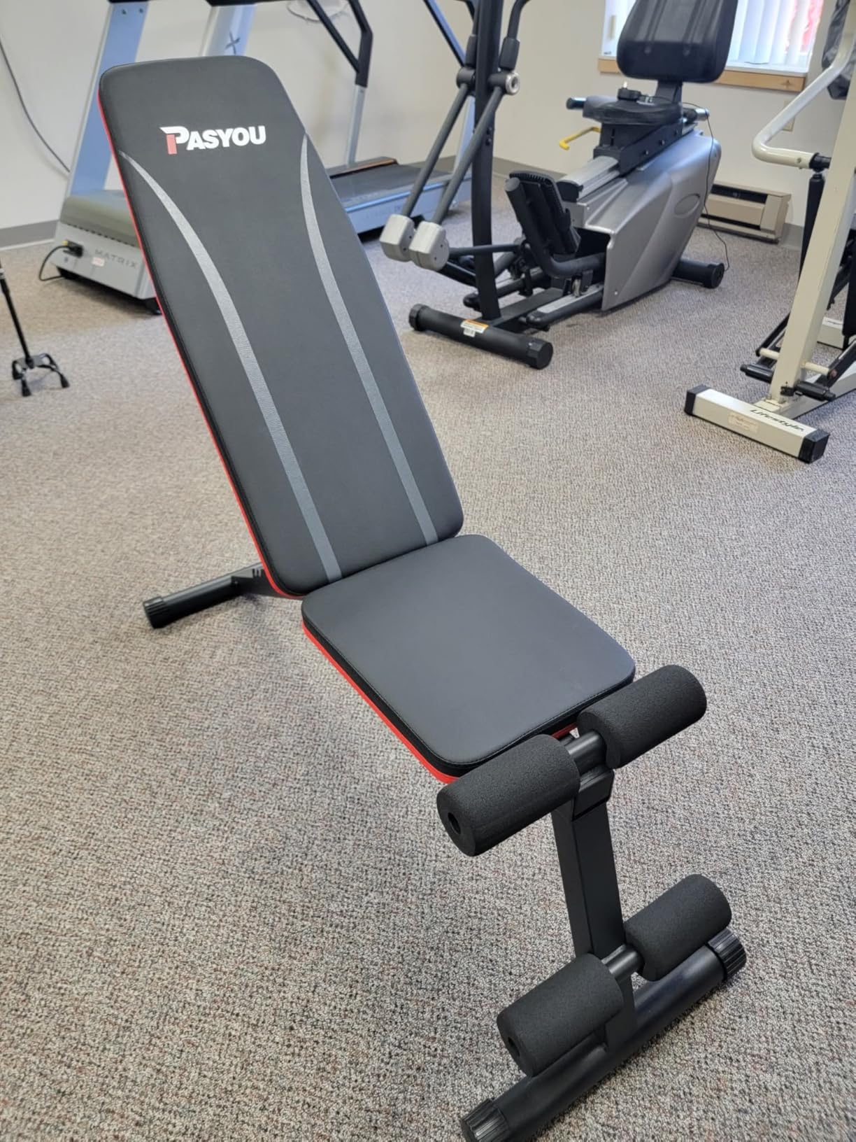 PASYOU Adjustable Weight Bench for Home Gym, Foldable Workout Bench with Incline & Decline Positions, Compact Full Body Strength Training Bench for Small Spaces customer photo 2