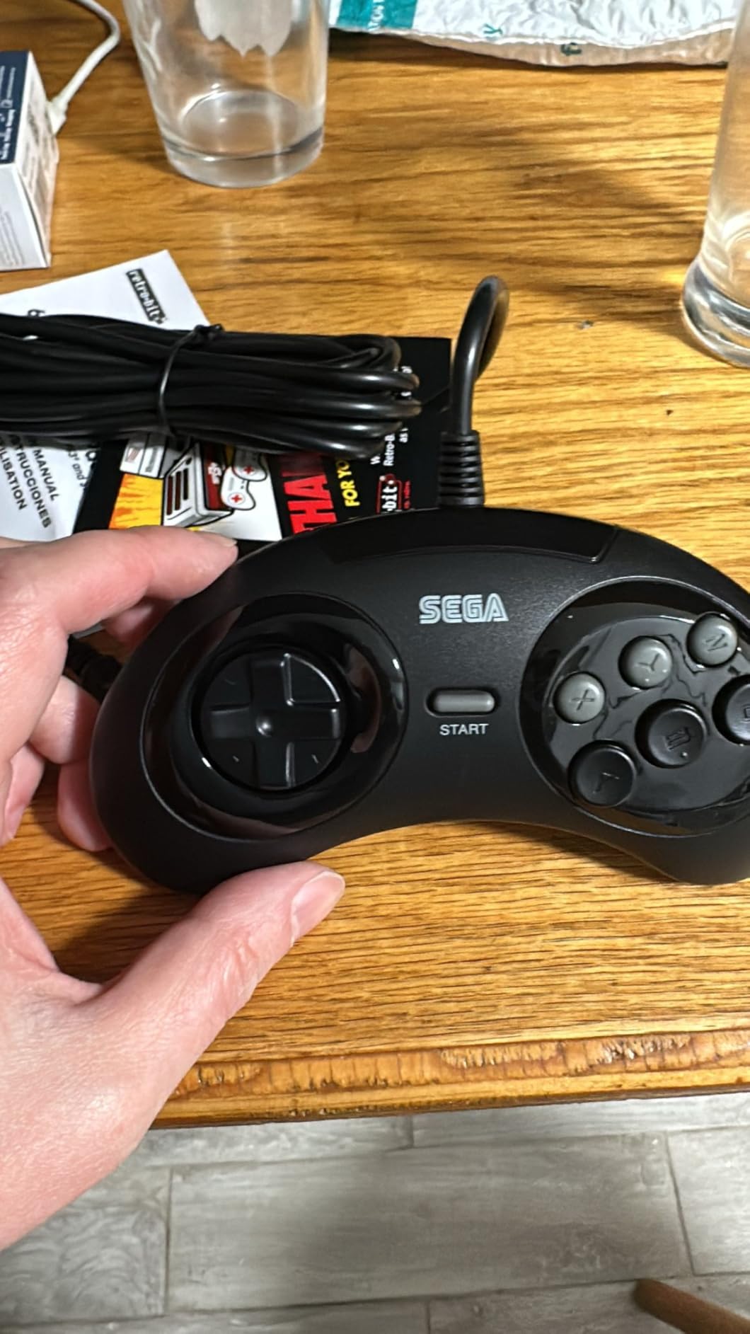 Official Sega Genesis USB Controller 6-Button Arcade Pad for Sega Genesis Mini, PS3, PC, Mac, Steam, Switch - USB Port - (Black) customer photo 2
