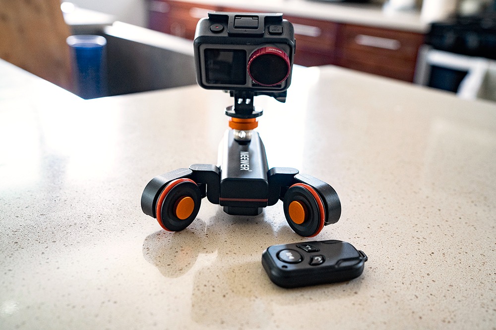 Neewer 3 Wheels Wireless Video Camera Dolly, 3 Speed Motorized Electric Track Rail Slider Dolly Car with Remote Control, Compatible with DSLR Camera Camcorder GoPro iPhone and Android Smartphone customer photo 1