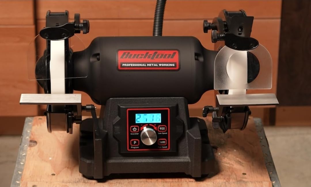 BUCKTOOL 8 inch Dual Speed Bench Grinder & Buffer, Professional Low High Speed Bench Grinder Buffer with Cast Iron Base TDS-200DS customer photo 2