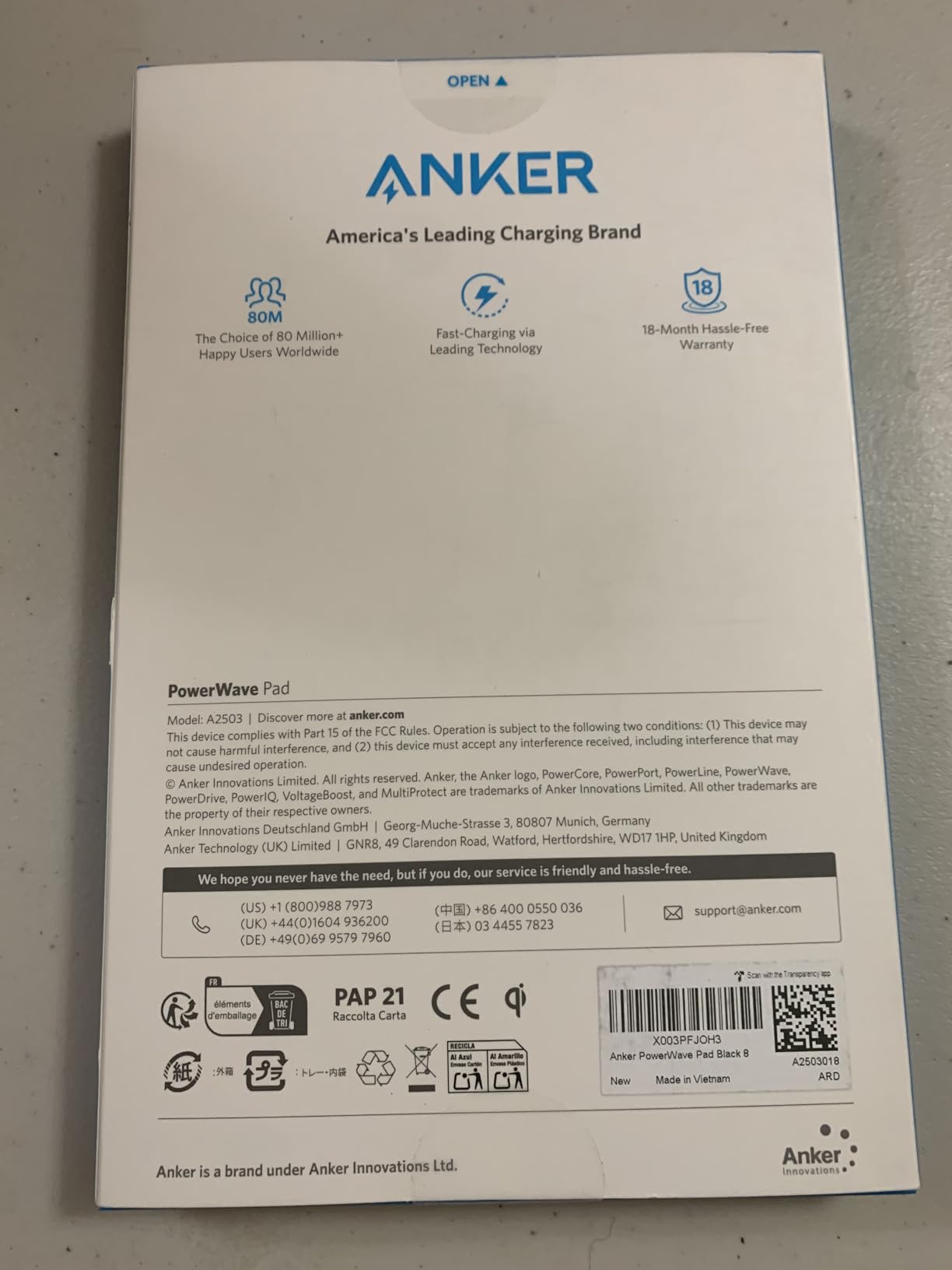 Anker 313 Wireless Charger (Pad), Qi-Certified, 10W Max Fast Charging for Samsung, Compatible with iPhone 16 Plus/15 Plus/14 Plus/12, AirPods (No AC Adapter, Not MagSafe Magnetic Charging Compatible) customer photo 2