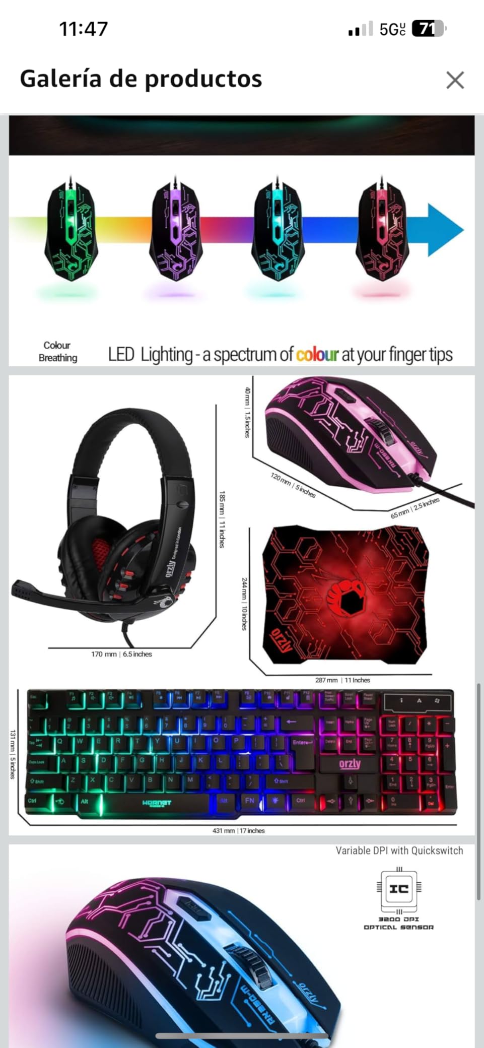 Gaming Keyboard and Mouse and Mouse pad and Gaming Headset, Wired LED RGB Backlight Bundle for PC Gamers and Xbox and PS4 Users customer photo 2
