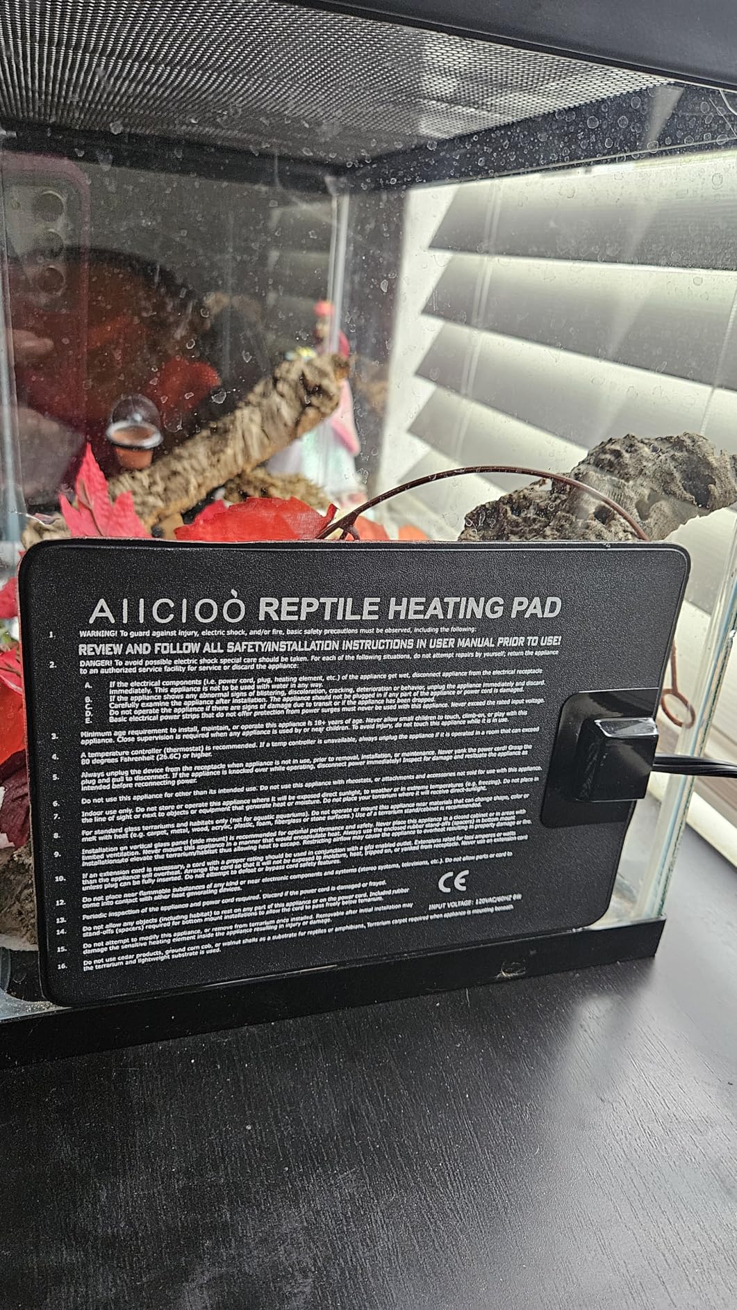 Aiicioo Under Tank Heater Thermostat - Reptile Heating Pad with Temperature Control Reptile Heat Mat for Combo Set for Hermit Crab Lizard Terrarium 16W customer photo 1