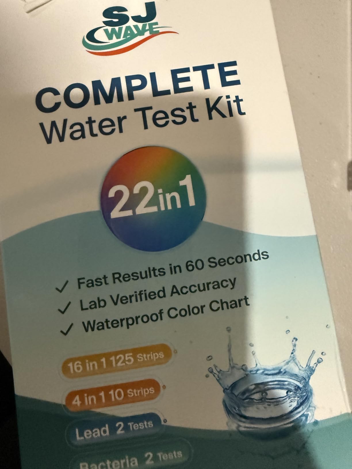 SJ WAVE 22 in 1 Water Test Kits - 125 Strips Drinking Water Test Kit, Home Tap and Well Water Tester for Bacteria pH Hardness Lead Iron Copper Chlorine Cyanuric Acid customer photo 1