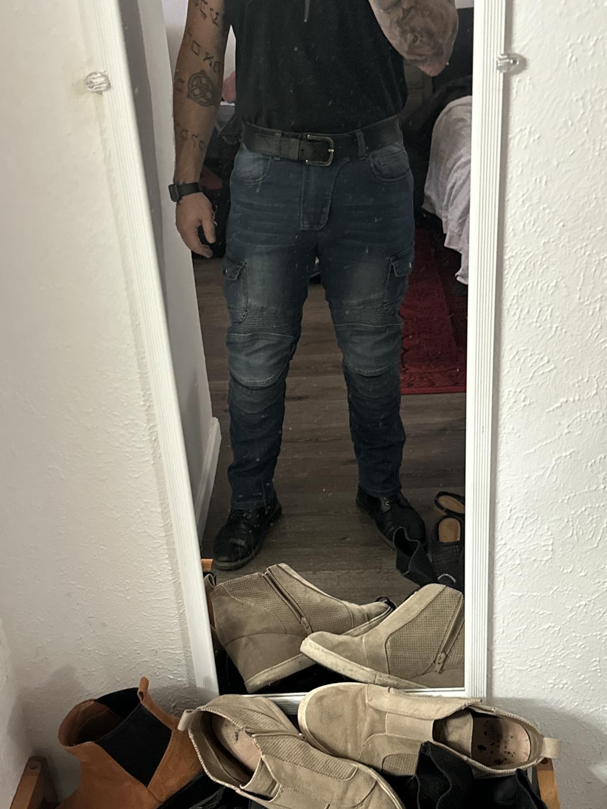 Motorcycle Pants, Versatile Durable Motorcycle Jeans for Men & Women Riding Pants Trousers with Knee & Hip Armor Pads customer photo 2