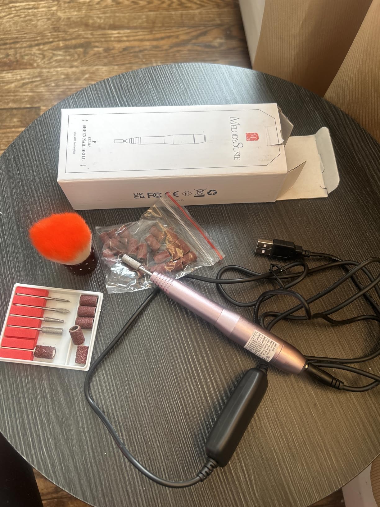 MelodySusie USB Nail Drill PC120I for Gentle Nail Prep | 20000RPM, Adjustable Speed, Forward/Reverse, Inline Control, Cuticle Smoothing, Gel Polish Removal, Beginners customer photo 1