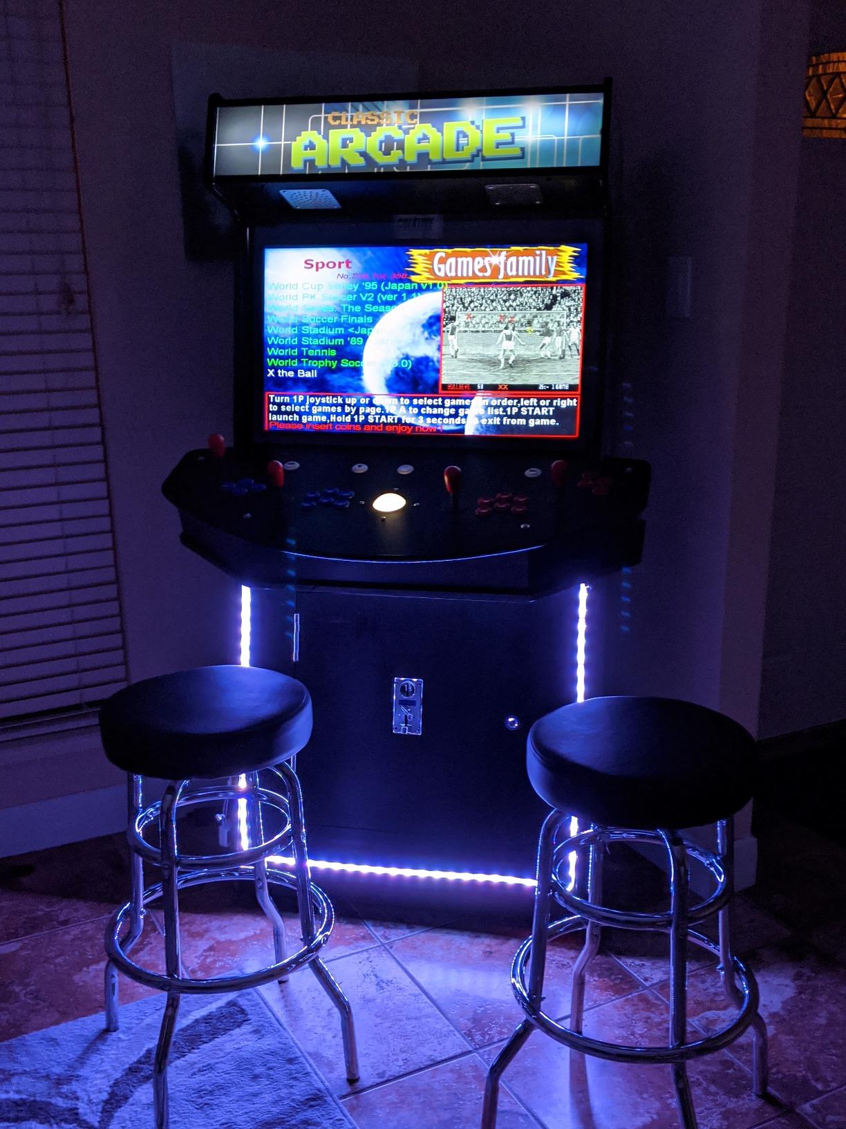 Creative Arcades Slim Full Size Stand-Up Commercial Grade Arcade Machine | 4 Player | 3500 Games | 32