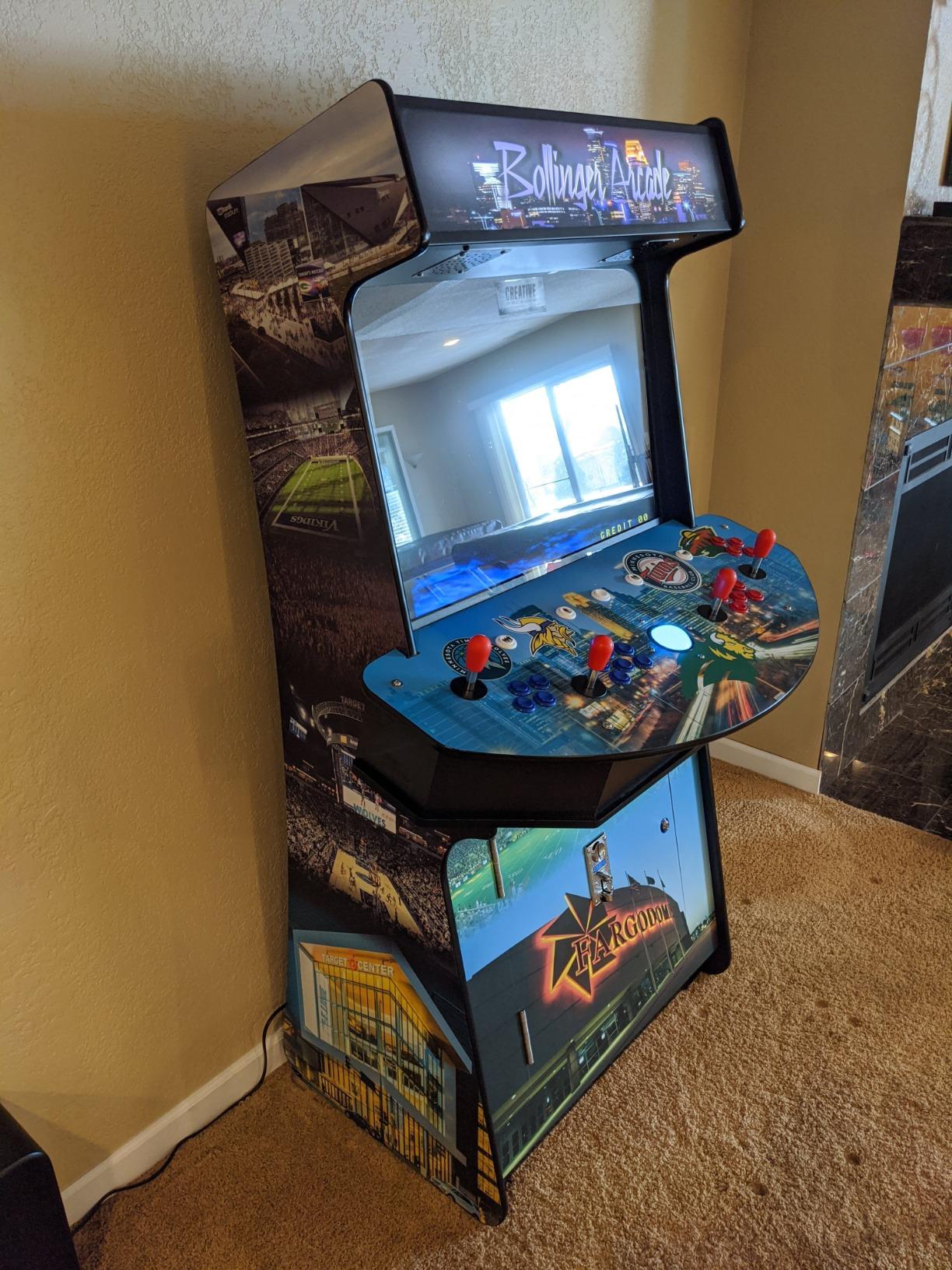Creative Arcades Slim Full Size Stand-Up Commercial Grade Arcade Machine | 4 Player | 3500 Games | 32