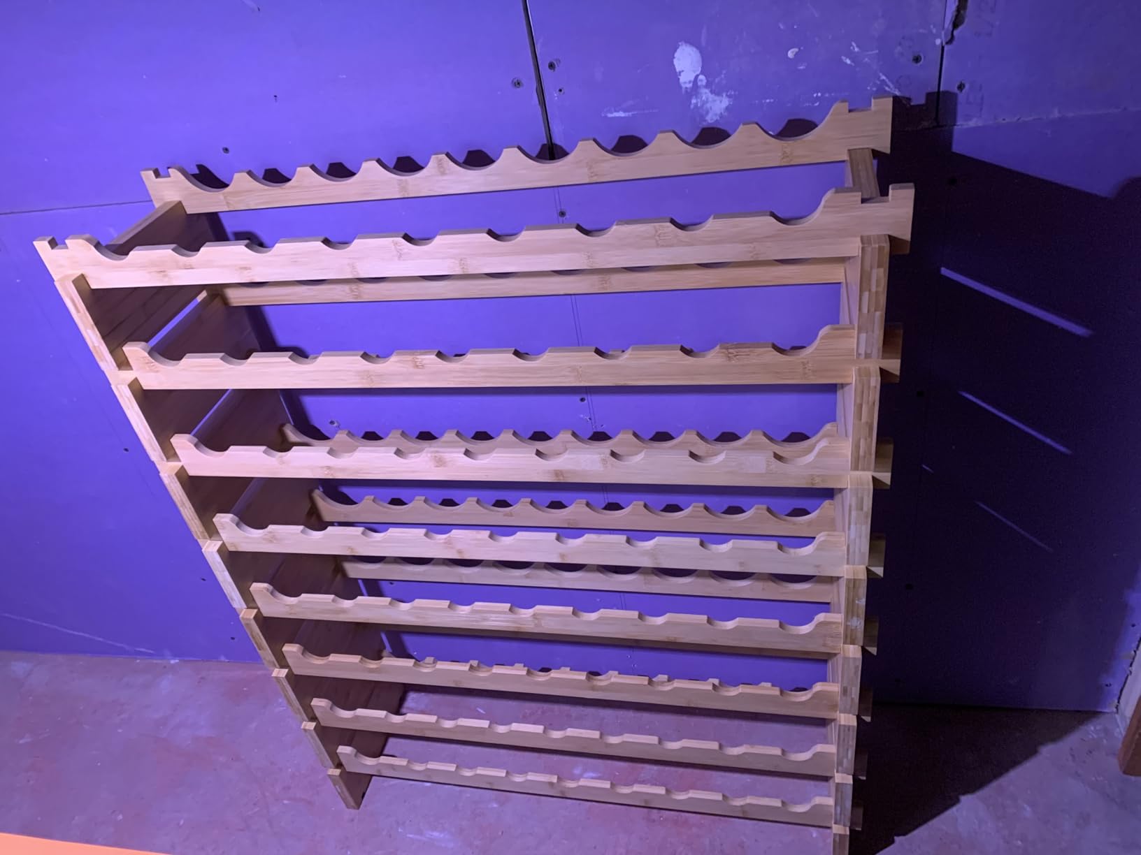 DECOMIL - 36 Bottle Large Wine Rack, Stackable & Modular Wine Storage Rack, Solid Bamboo Wine Holder Display Shelves, Wobble-Free (Four-Tier, 36 Bottle Capacity) customer photo 1