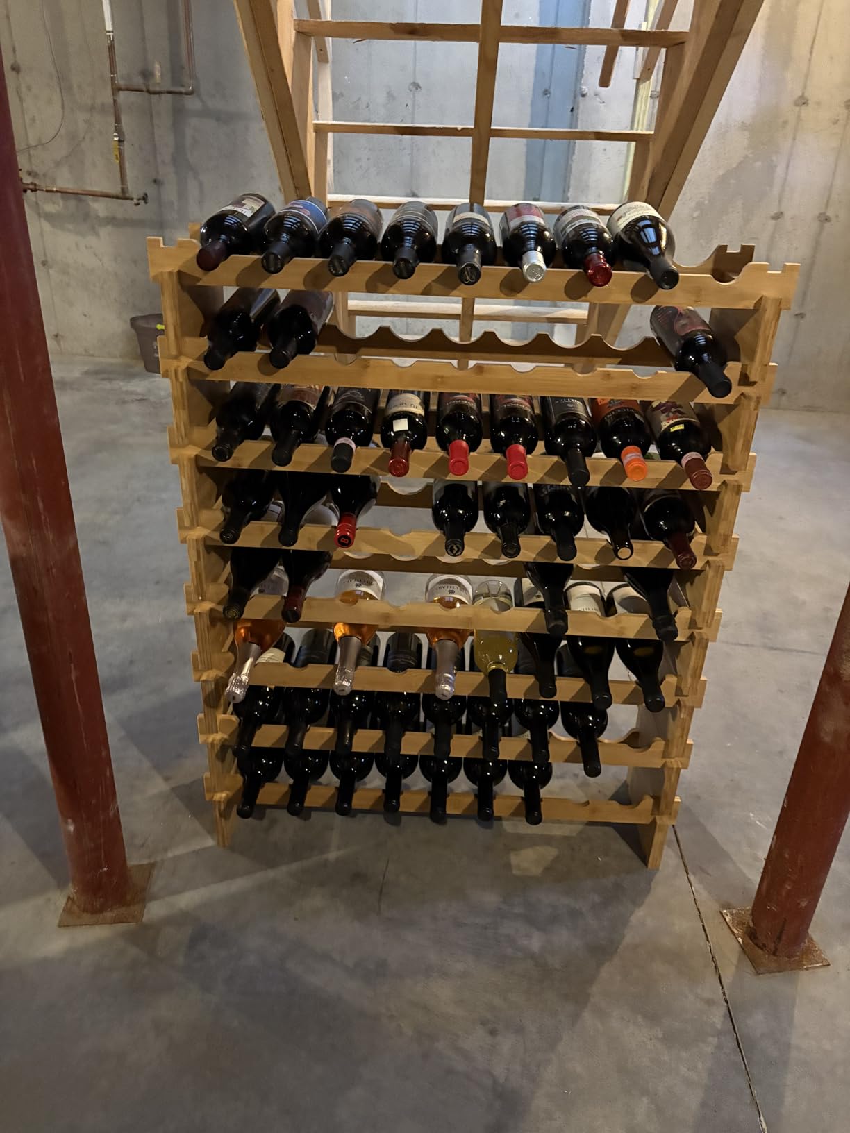 DECOMIL - 36 Bottle Large Wine Rack, Stackable & Modular Wine Storage Rack, Solid Bamboo Wine Holder Display Shelves, Wobble-Free (Four-Tier, 36 Bottle Capacity) customer photo 2