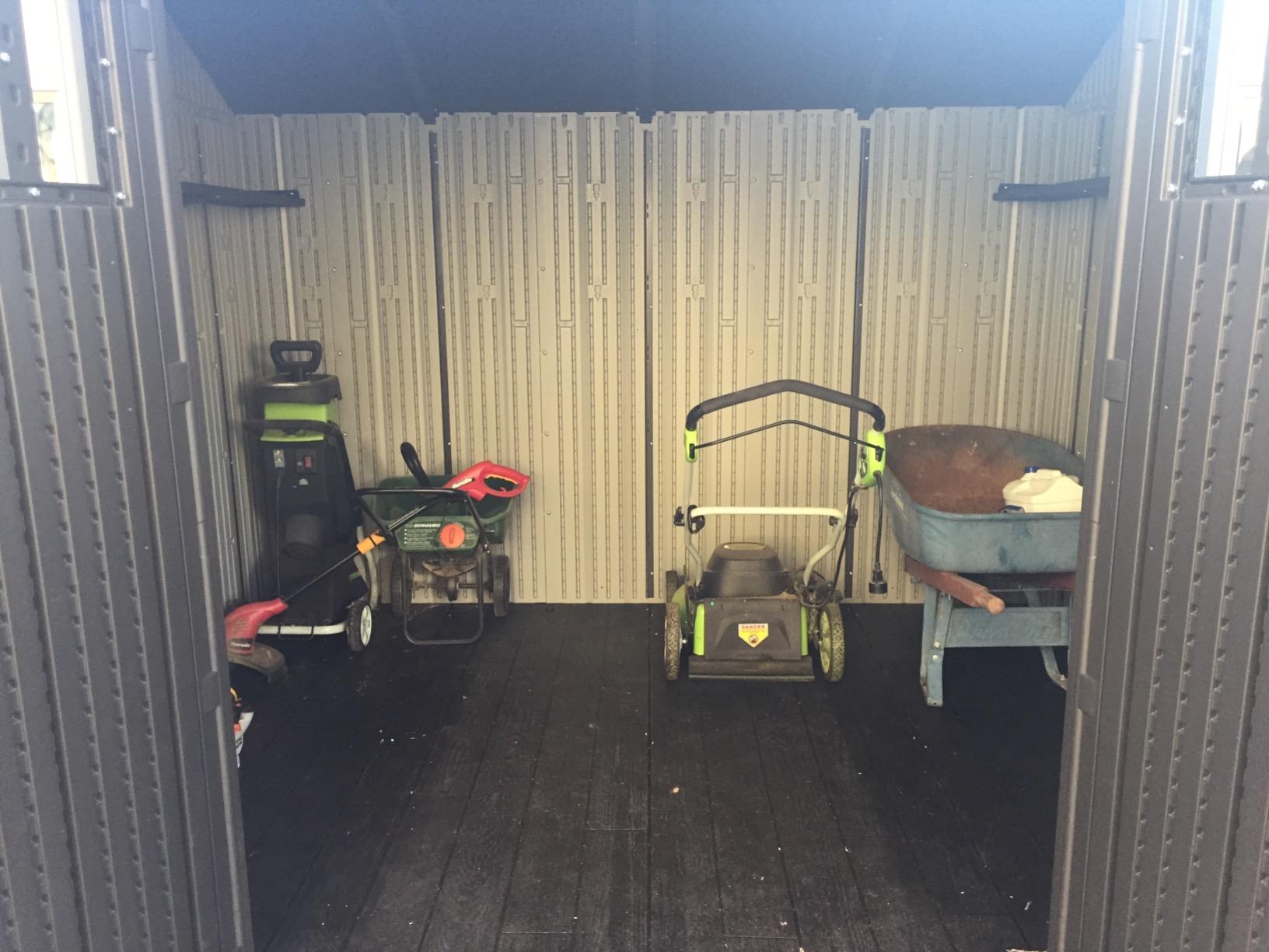 Lifetime 10x8 Ft. Outdoor Storage Shed, Dual-Wall HDPE with Steel-Reinforced Structure, Side-Entry Doors with Windows, Skylight, Screened Vents, Adjustable Shelves, Slip-Resistant Floor, UV-Protected customer photo 1