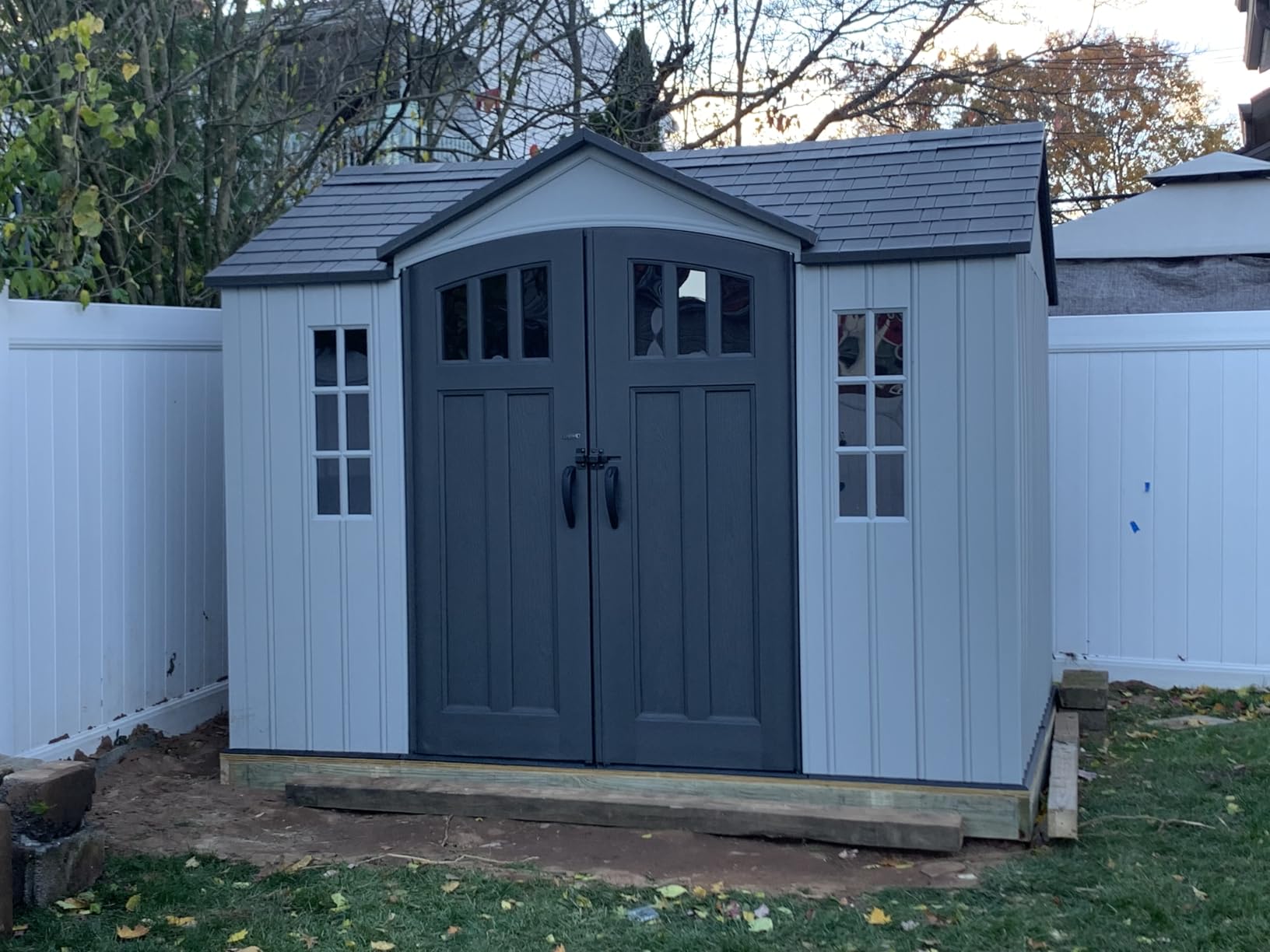 Lifetime 10x8 Ft. Outdoor Storage Shed, Dual-Wall HDPE with Steel-Reinforced Structure, Side-Entry Doors with Windows, Skylight, Screened Vents, Adjustable Shelves, Slip-Resistant Floor, UV-Protected customer photo 2