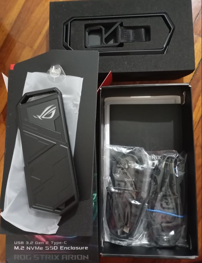 ASUS ROG Strix Arion Aluminum Alloy M.2 NVMe SSD Enclosure Case Adapter, USB 3.2 Gen 2 Type-C ,10 Gbps, USB-C to C and USB-C to A Cables, Fits PCIe 2280/2260/2242/2230 M Key/B+M Key, 1 Year Warranty customer photo 2