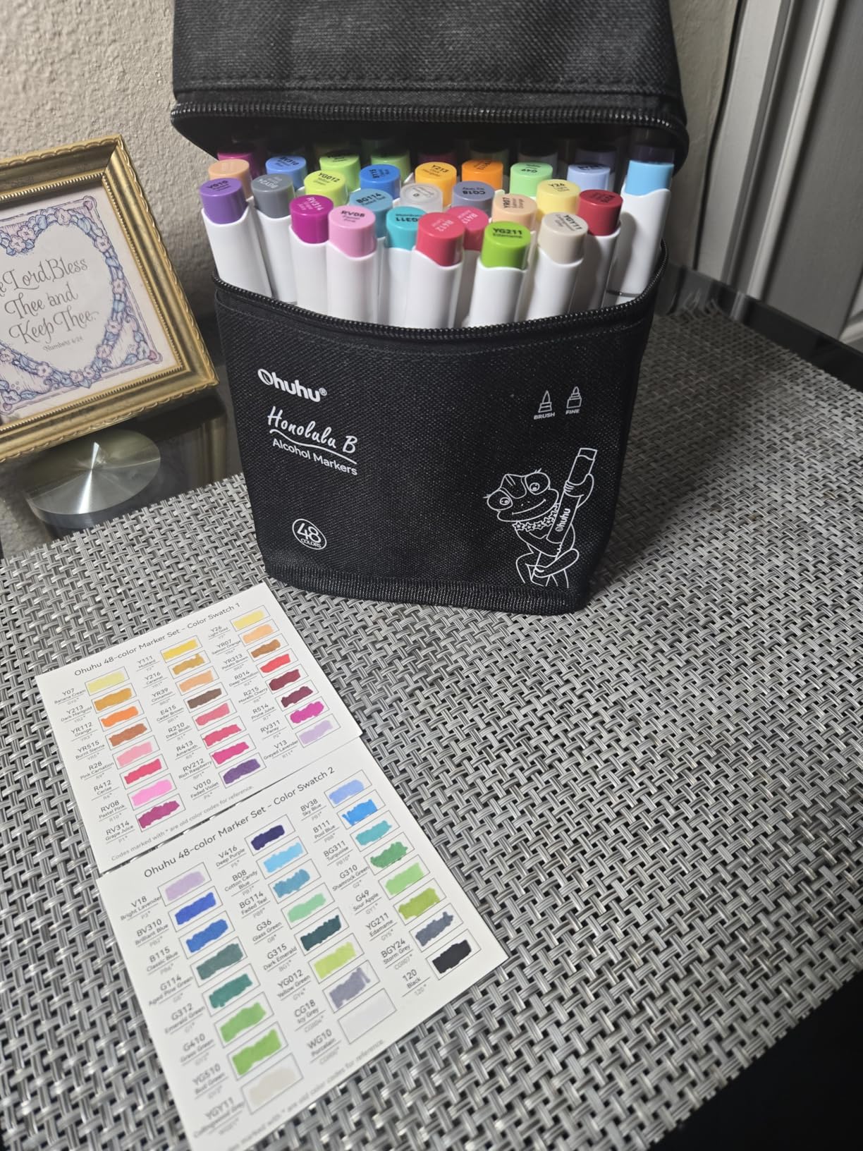Ohuhu Alcohol Markers Brush and Fine Tip - 48-Color Alcohol-based Art Sketch Marker Set for Artist Adults Coloring Illustration - Brush and Fine Dual Tips- Honolulu B - Refillable - AP Certificated customer photo 1