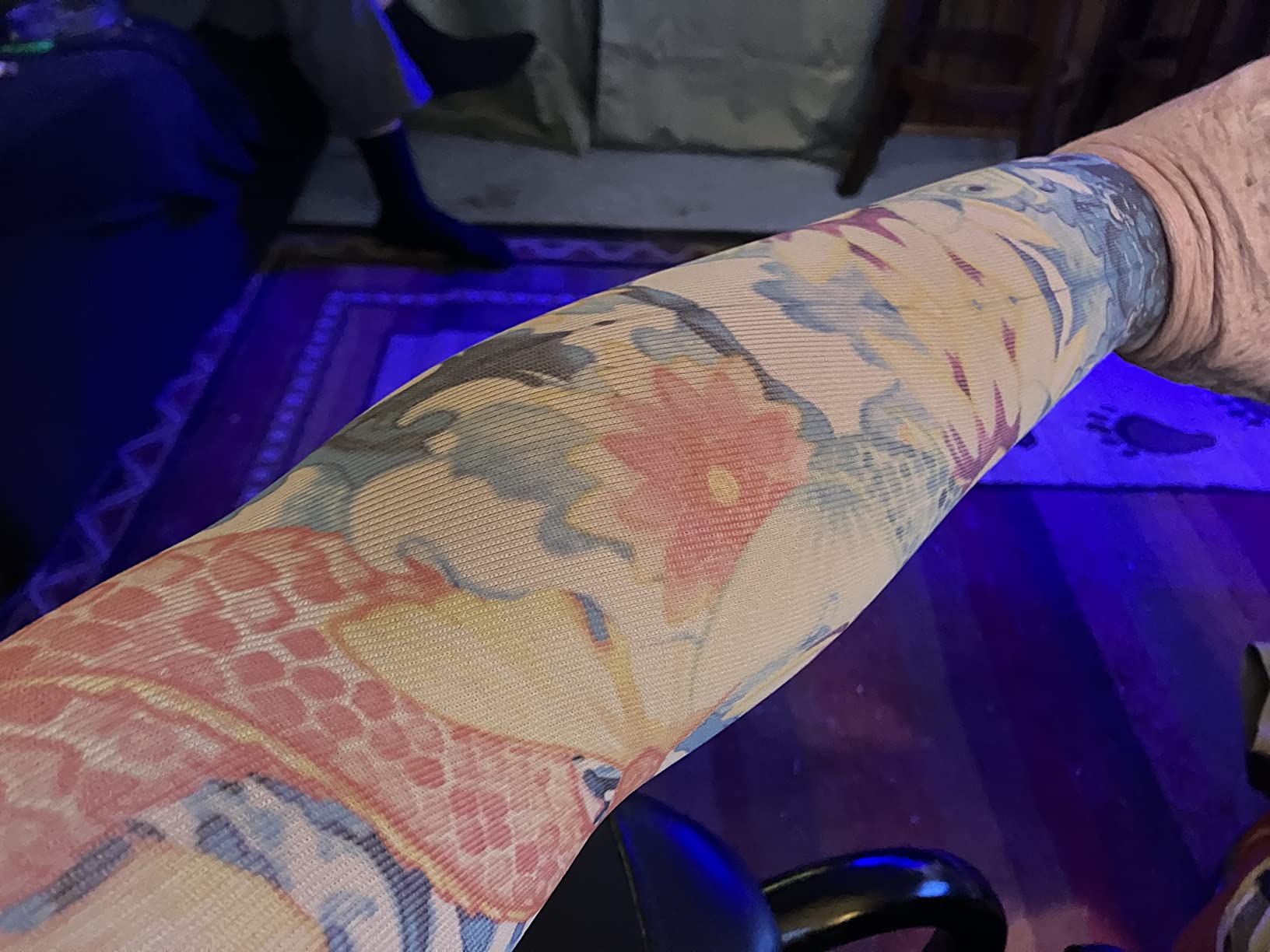 LympheDIVAs Medical Graduated Compression Sleeve for Lymphedema (Long 20-30 mmHg Large, Lotus Dragon Tattoo) - Stylish Medical Compression customer photo 2