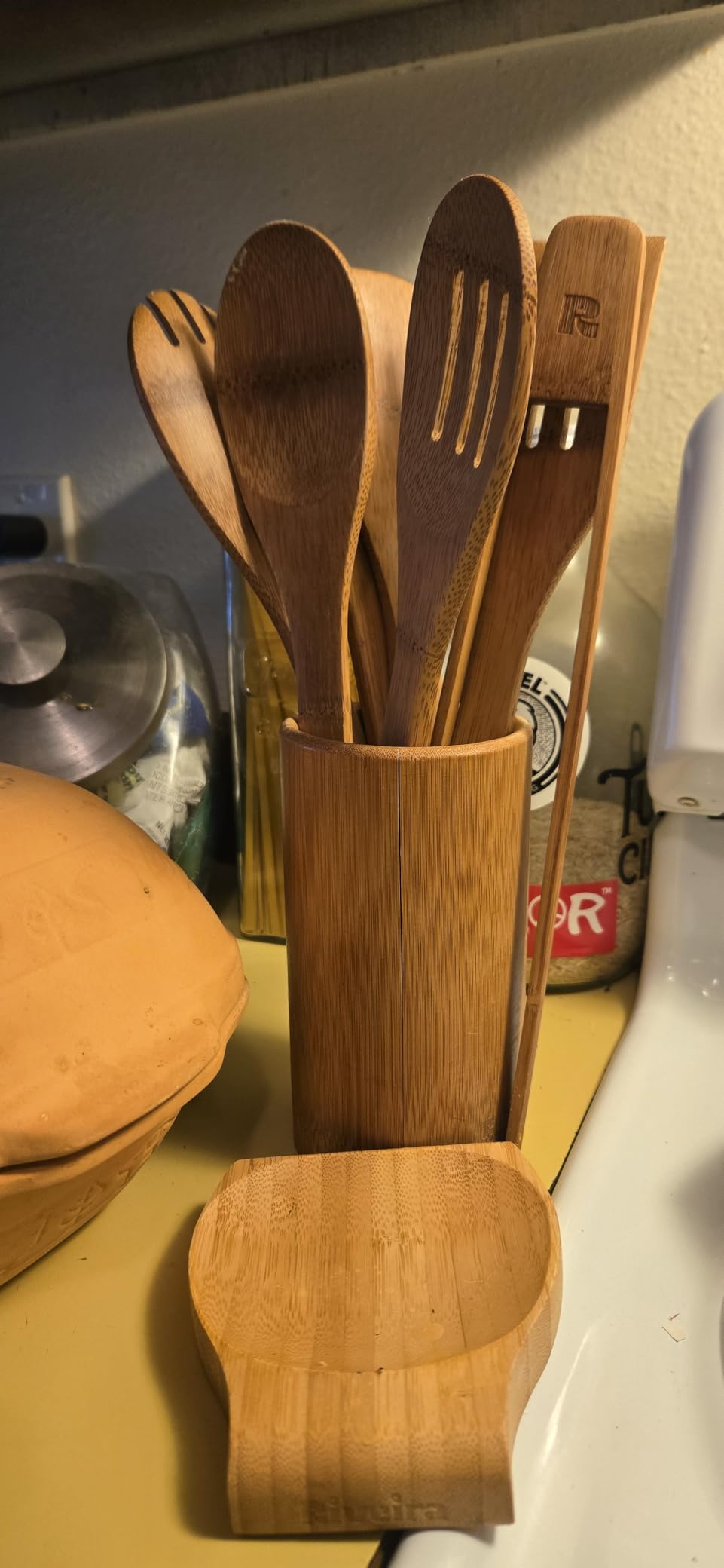 Riveira Bamboo Cooking Spoons 6-Piece - Wooden Cooking Utensils Set with Wooden Spoons for Cooking & Spatulas Wooden Utensil Sets - Premium Kitchen Utensil Set - Durable First Apartment Essentials customer photo 2