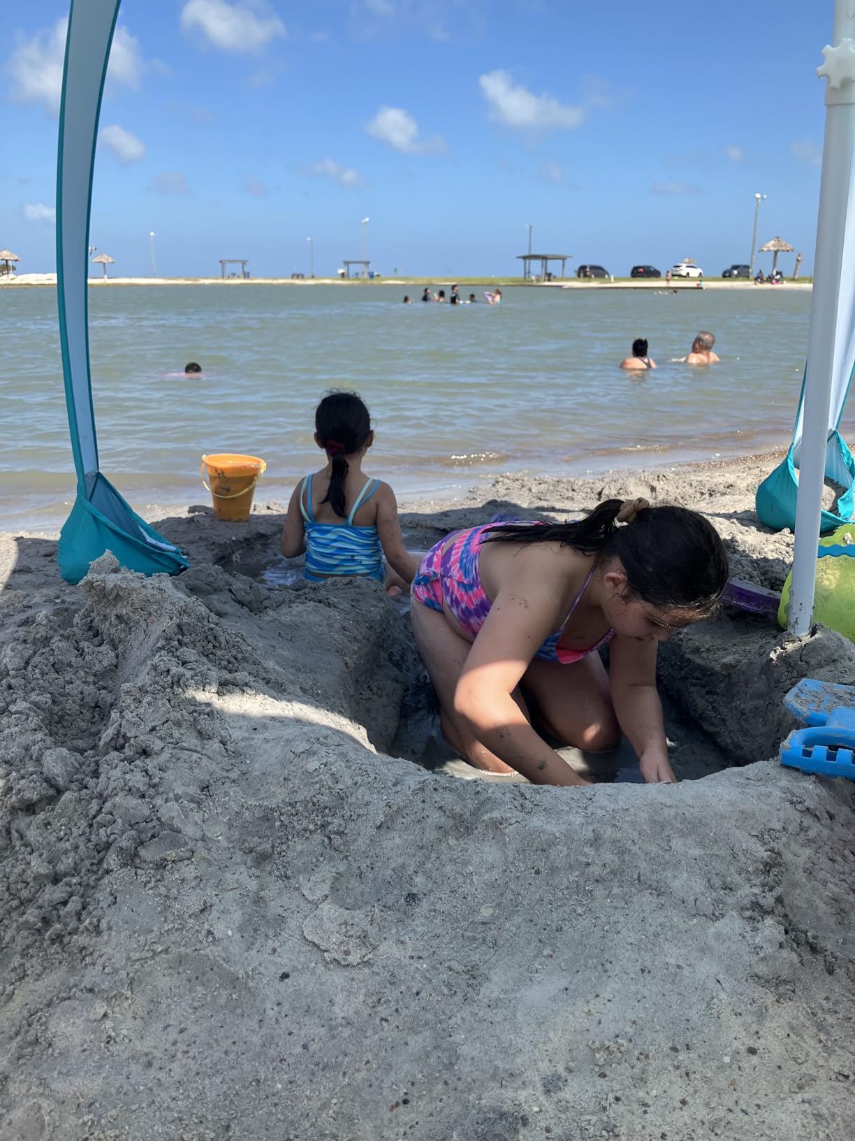 AMMSUN Beach Cabana, 6.5'x6.5' Beach Canopy, Easy Set up and Take Down, Cabana Tent with Sand Pockets, Instant Sun Shade with Side Wall, Coral Tropical customer photo 2