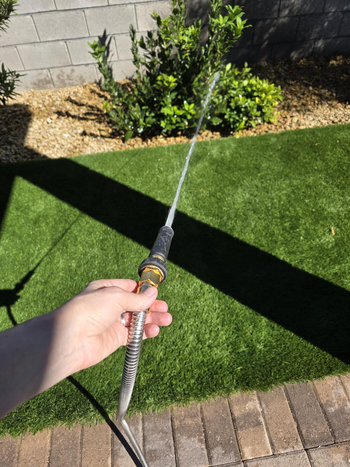 100 FT Garden Hose Expandable - 304 Stainless Steel Water Hose 100 FT - Heavy Duty Flexible Kink Free Hose, no Bite customer photo 1