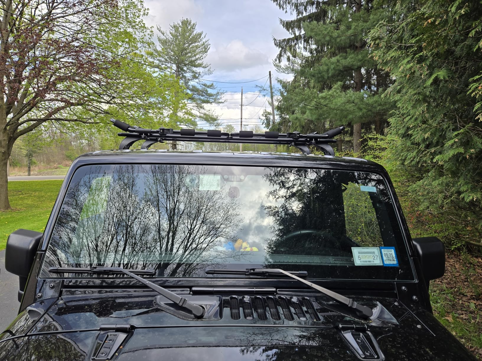 Leader Accessories Folding Kayak Rack 4 PCS/Set J Bar Car Roof Rack for Canoe Surf Board SUP On Roof Top Mount on SUV, Car and Truck Crossbar with 4 pcs Tie Down Straps customer photo 1