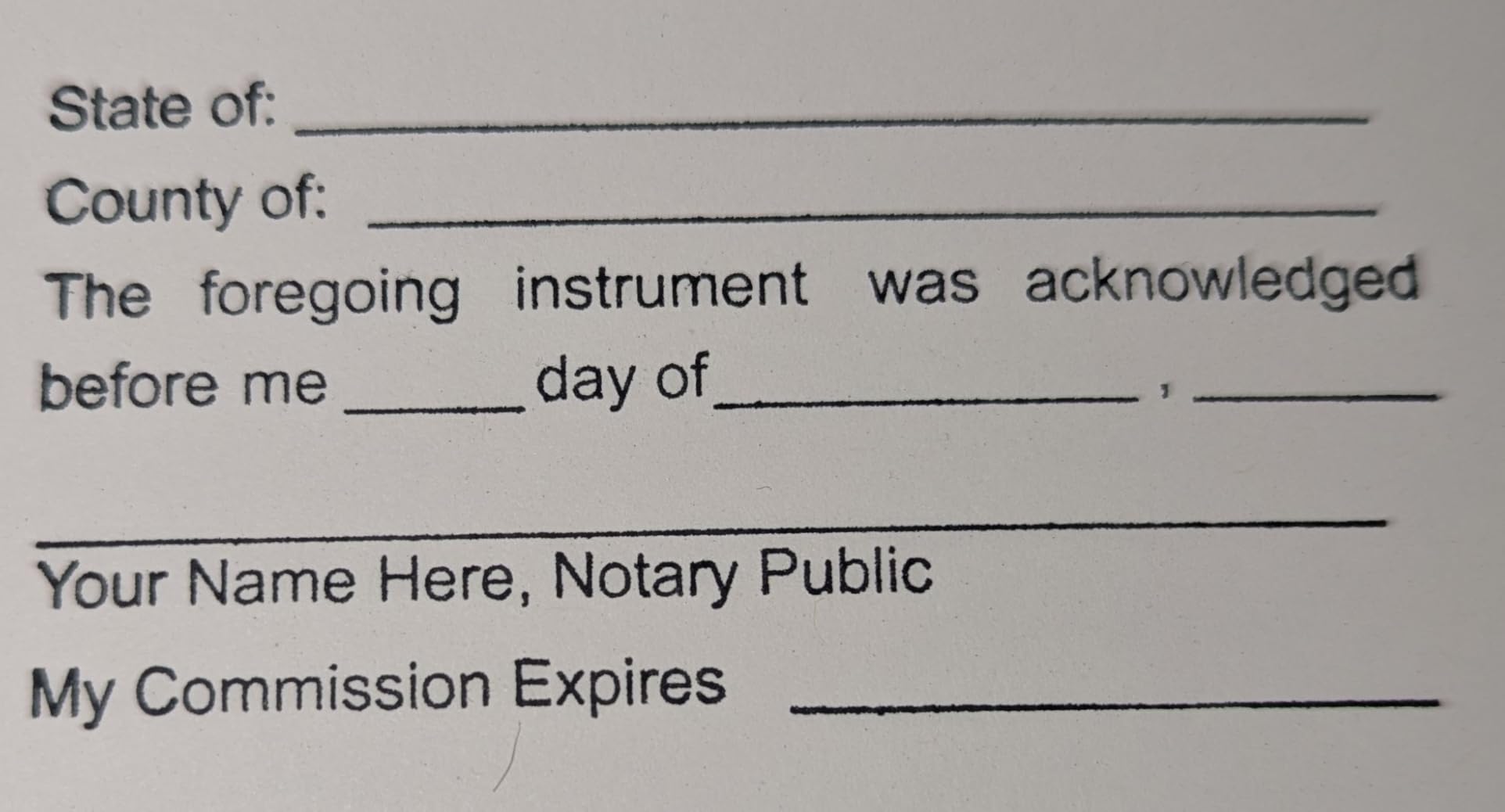 ExcelMark Notary Acknowledgement Stamp - Black Ink customer photo 1