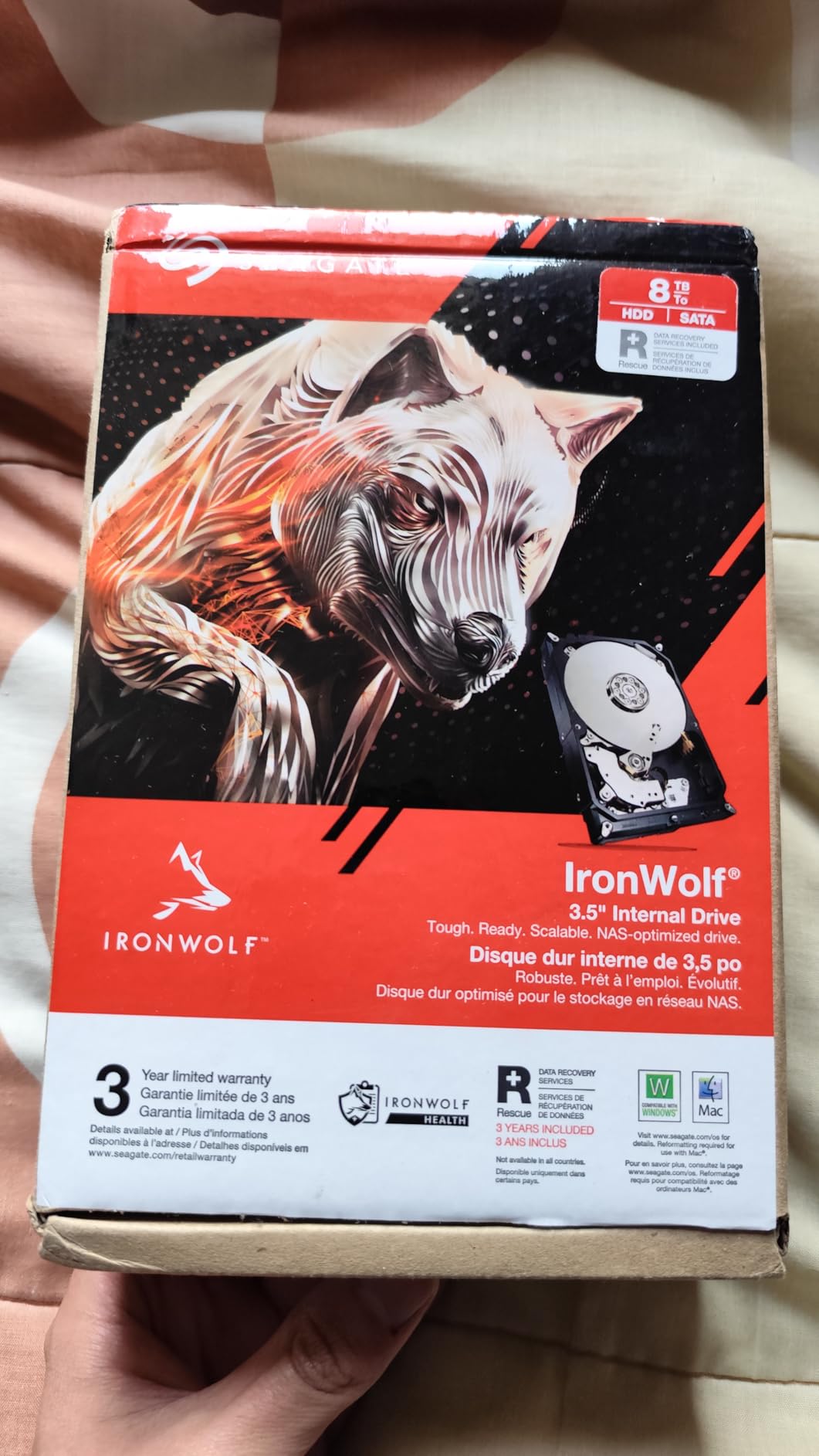 Seagate IronWolf 8TB NAS Internal Hard Drive HDD - 3.5 Inch SATA 6Gb/s 7200 RPM 256MB Cache for RAID Network Attached Storage - Frustration Free Packaging (ST8000VNZ04/N004) customer photo 2