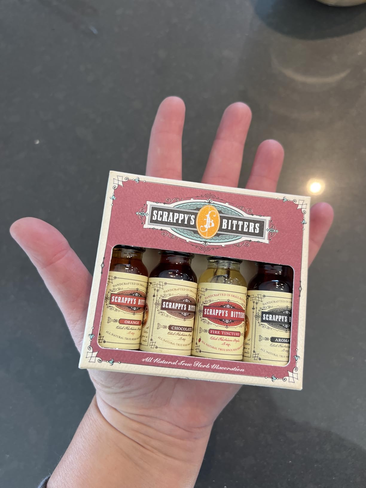 Scrappy's Bitters The Essentials Gift Set, 4 ct, 0.5 oz (Orange, Aromatic, Chocolate, and Firewater) - Organic Ingredients, Finest Herbs & Zests, No Extracts, Artificial Flavors, Chemicals or Dyes customer photo 1