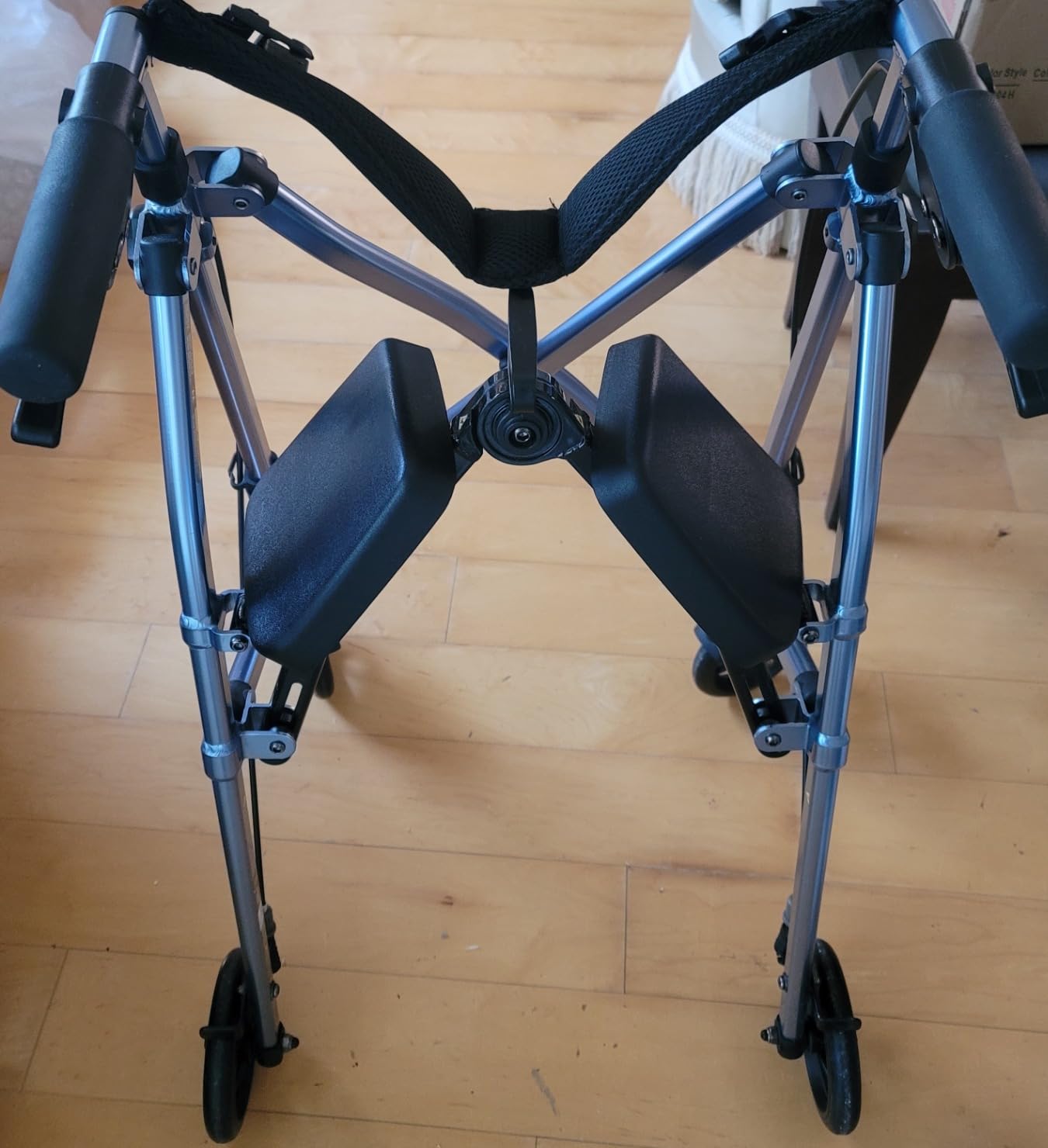 Stander Space Saver Rollator, Lightweight Folding Rolling Walker with Seat for Seniors & Adults, 4-Wheel Mobility Aid with 6-inch Wheels, Locking Brakes & Padded Seat with Backrest, Cobalt Blue customer photo 1