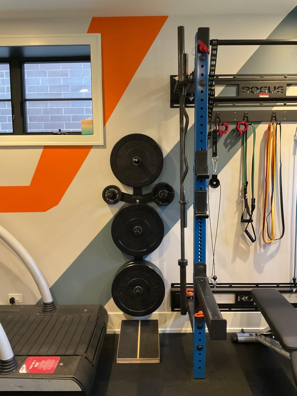 PRx Performance Profile Weight Plate Storage 3-Peg or 4-Peg Wall-Mounted Vertical Bumper weight plate Holder garage Workouts, home or commercial gym 2-Inch Barbell Plates customer photo 2