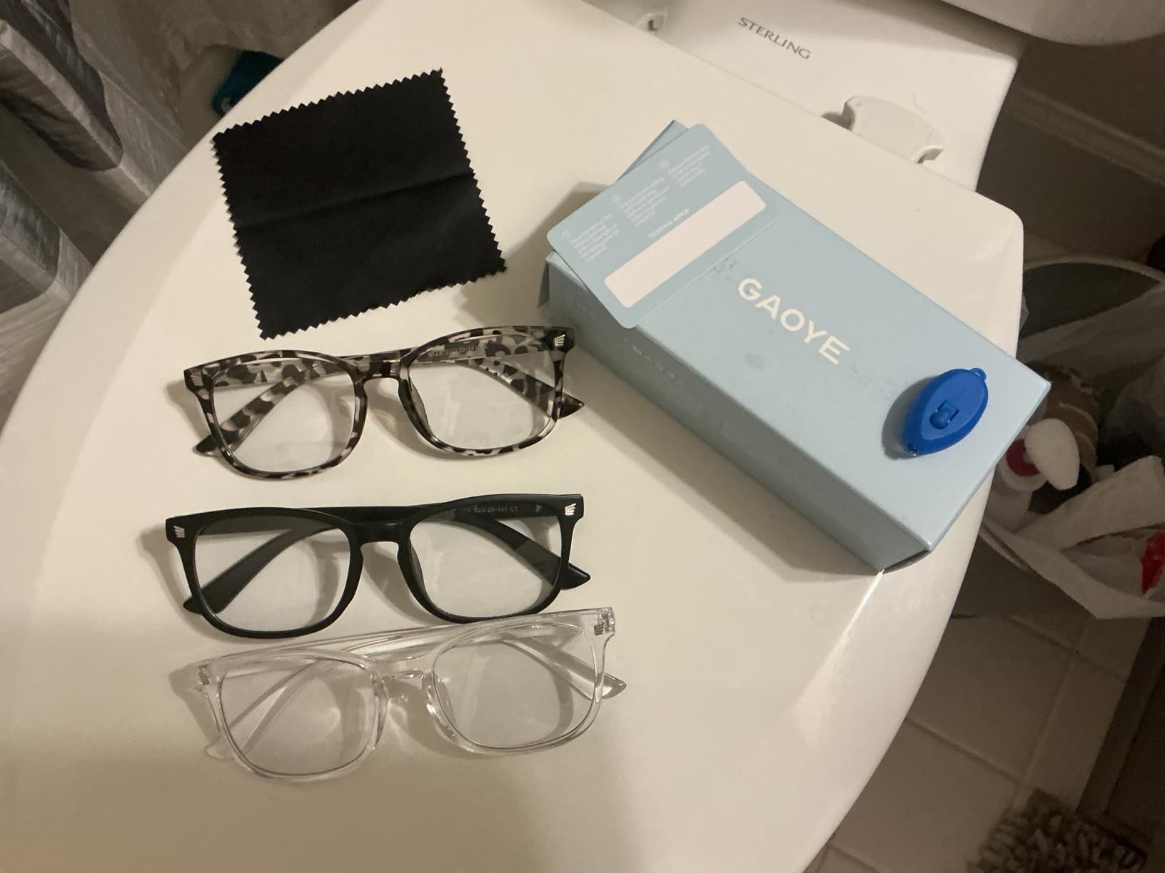 Gaoye Stylish Blue Light Glasses for Woman - Computer Glasses for Blue Light Blocking - Lightweight Frames - 3 pack customer photo 2