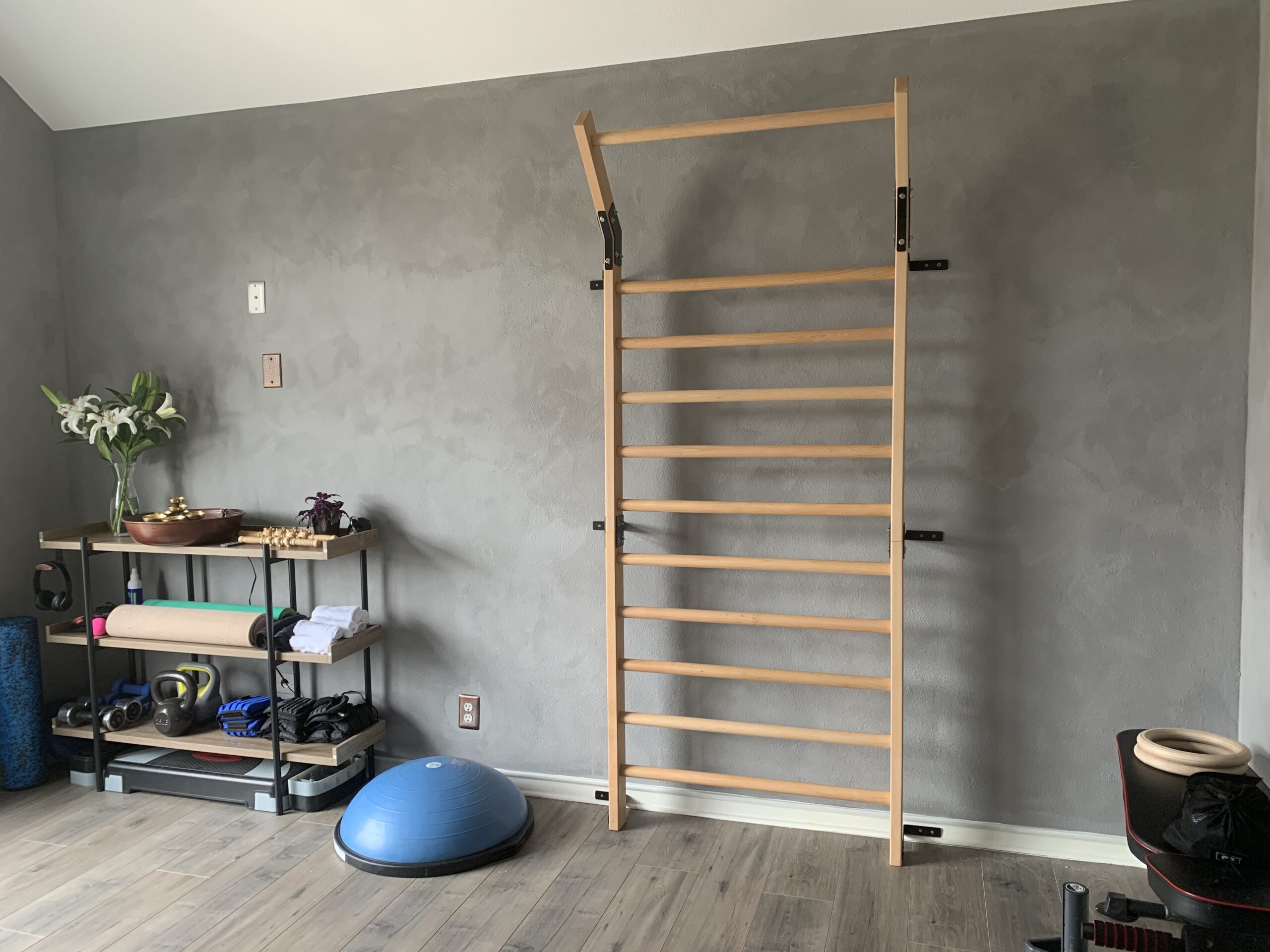 Swedish Ladder,Gymnastics Stall Bar, Wall Mounted Pull Up Bar- Solid Wood With11 Strategic Rods-86.6 Inches Height, 32 Inches Width, Indoor Gym Workout Yoga customer photo 2