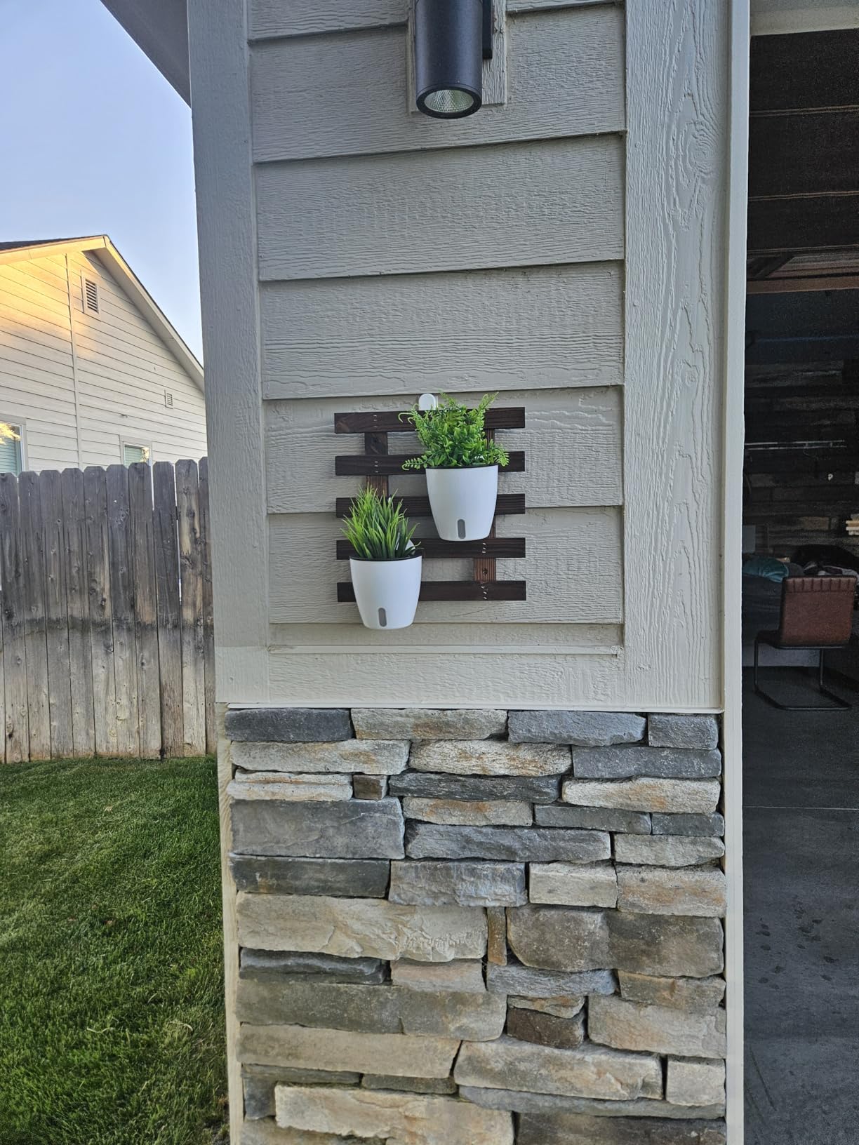 ShopLaLa Wall Planter - 2 Pack, Wooden Hanging Large Planters for Indoor Outdoor Plants, Live Vertical Garden, Plant Wall Mount Flower Pot Holder Hanger Stand Green Herb Wall Decor 47.2in (120cm) customer photo 1