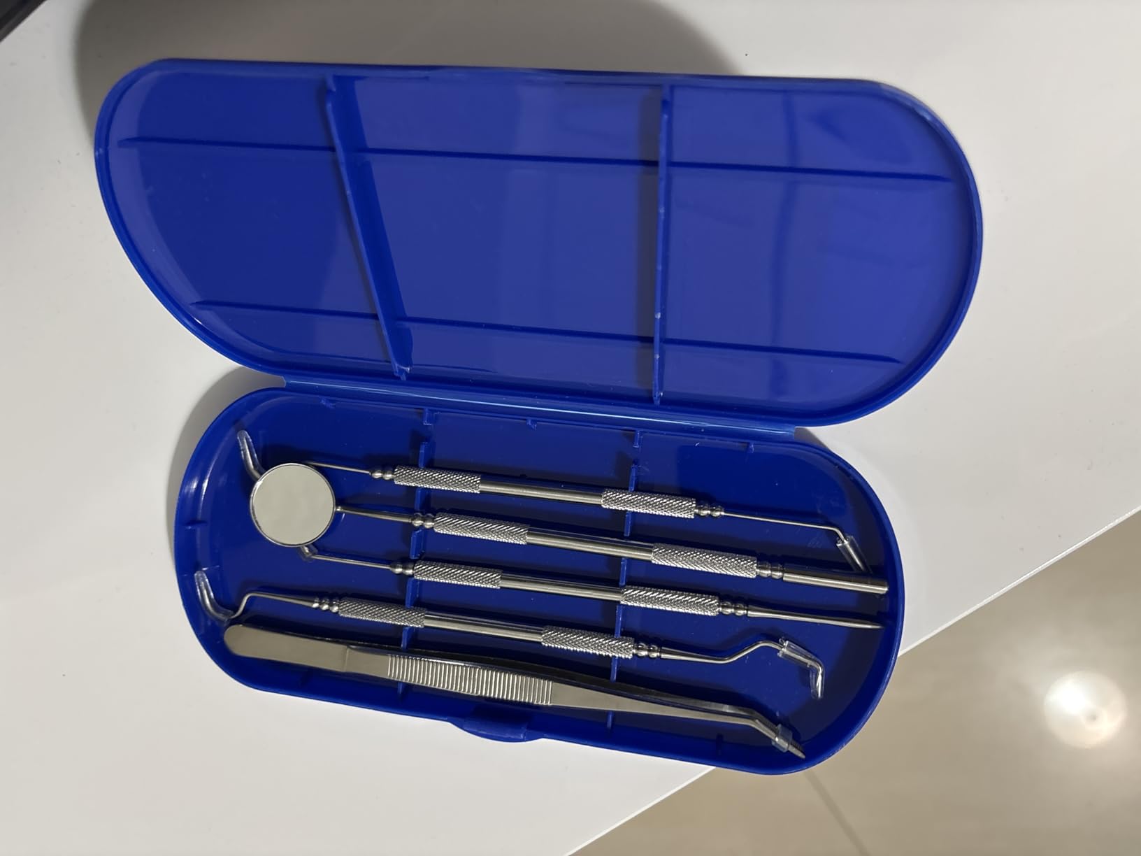 Dental Tools Plaque Remover Teeth Cleaning Tools Kit 6 Pcs Dental Care Kit Stainless Steel Dental Pick Tartar Remover Tool for Home/Travel/Pet Care-Storage Case Included customer photo 1