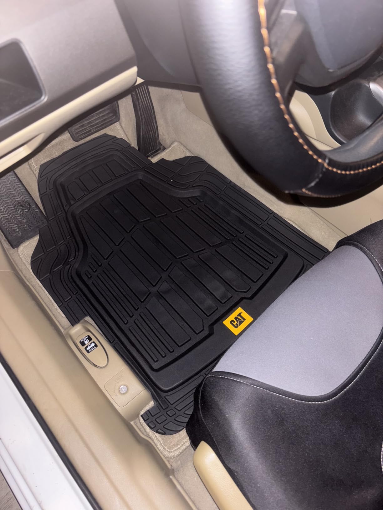 CAT® ToughRide™ Heavy-Duty 4 Piece Black Floor Mats for Cars - Trim to Fit All-Weather Rubber Car Mats Full Set - Truck Mats & Cars Floor Mats - Interior Accessories for SUVs & Car Rug Protection customer photo 1