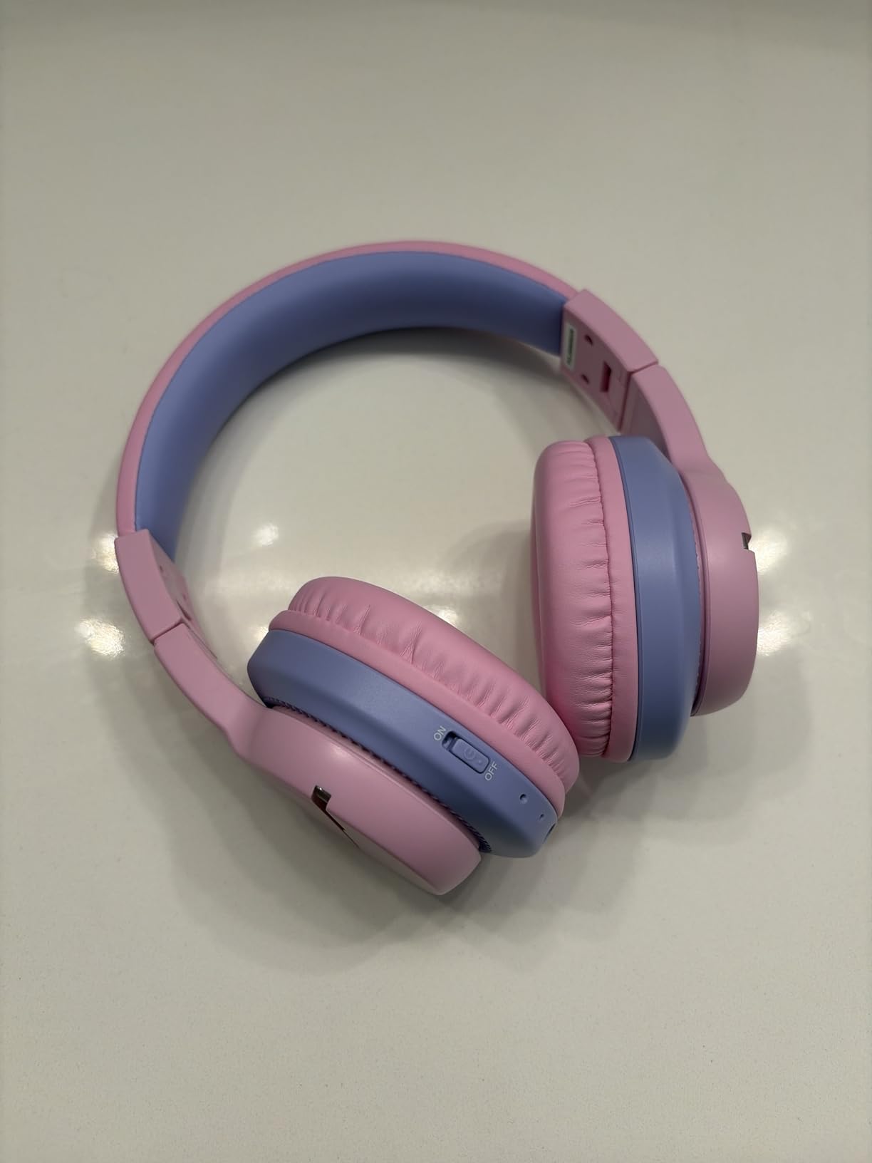 iClever BTH12 Kids Bluetooth Headphones, Colorful LED Lights Kids Headphones Wireless, 74/85dBA Safe Volume, 85H Playtime, Fast Charging, Bluetooth 5.2, Over Ear, Built-in Mic for iPad/Tablet/Airplane, Blue customer photo 1