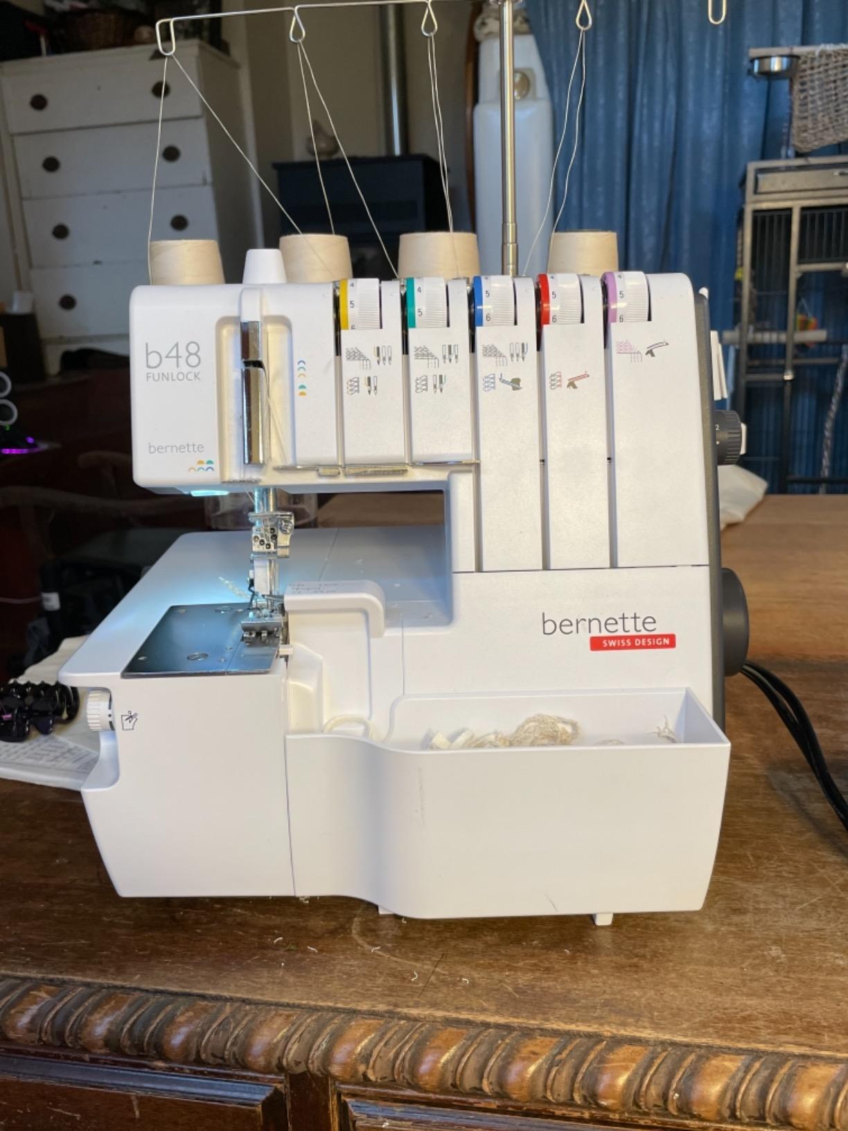 Bernette B48 Funlock Serger Coverstitch Sewing Machine | 23 Stitch Options LED Light Threader 1300SPM | Heavy Duty Overlocker Kit for Quilting Beginners customer photo 1