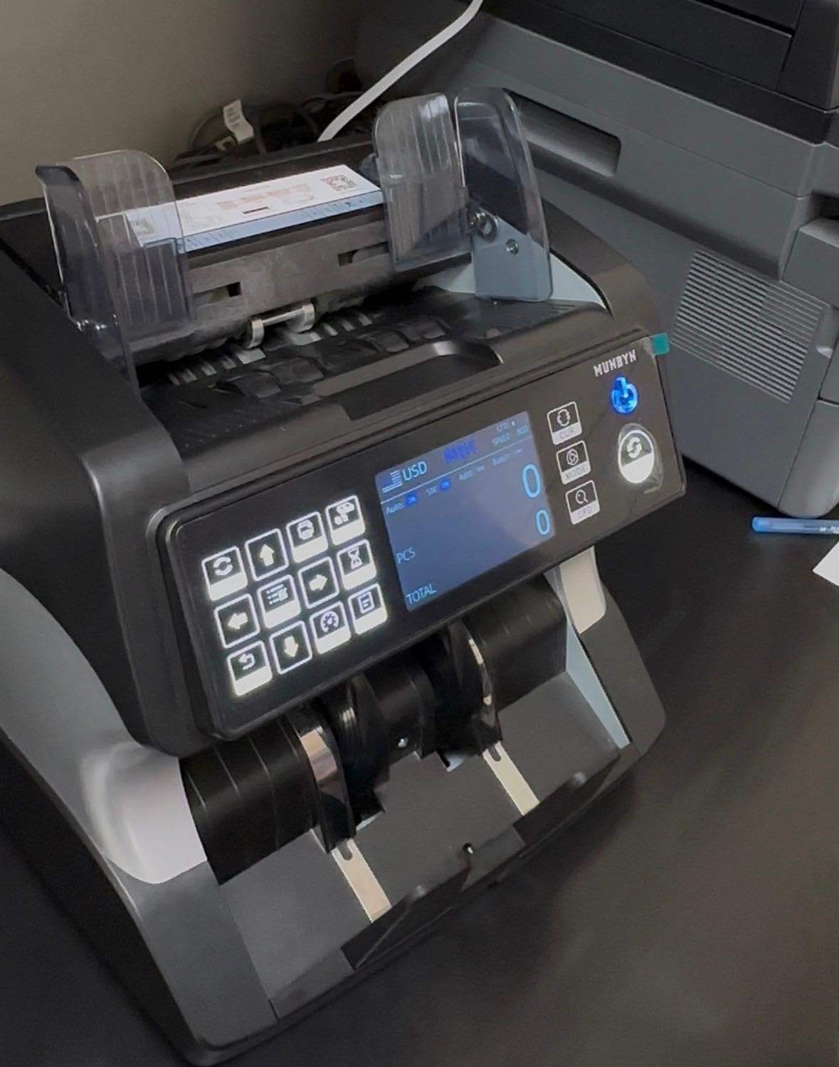 MUNBYN IMC01 Bank Grade Money Counter Machine Mixed Denomination, 2CIS/UV/IR/MG/MT Counterfeit Detection, Serial Number, MUL Currency Cash Counter, Printer Compatible, 2Y Warranty customer photo 2