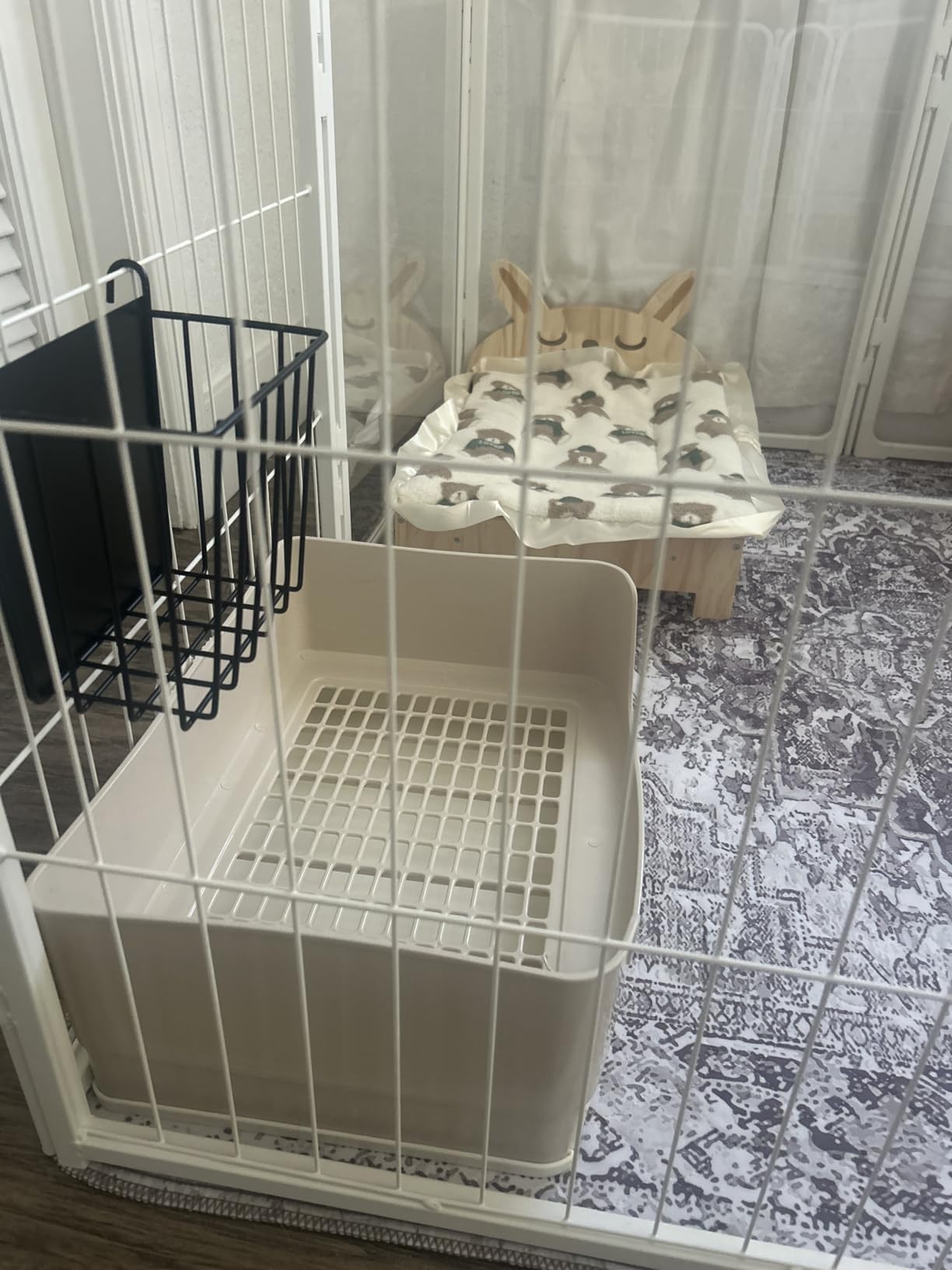 BWOGUE Large Rabbit Litter Box Toilet,Potty Trainer Corner Bedding with Drawer Larger Pet Pan for Adult Guinea Pigs, Rabbits, Hamster, Chinchilla, Ferret, Galesaur, Small Animals(White) customer photo 2