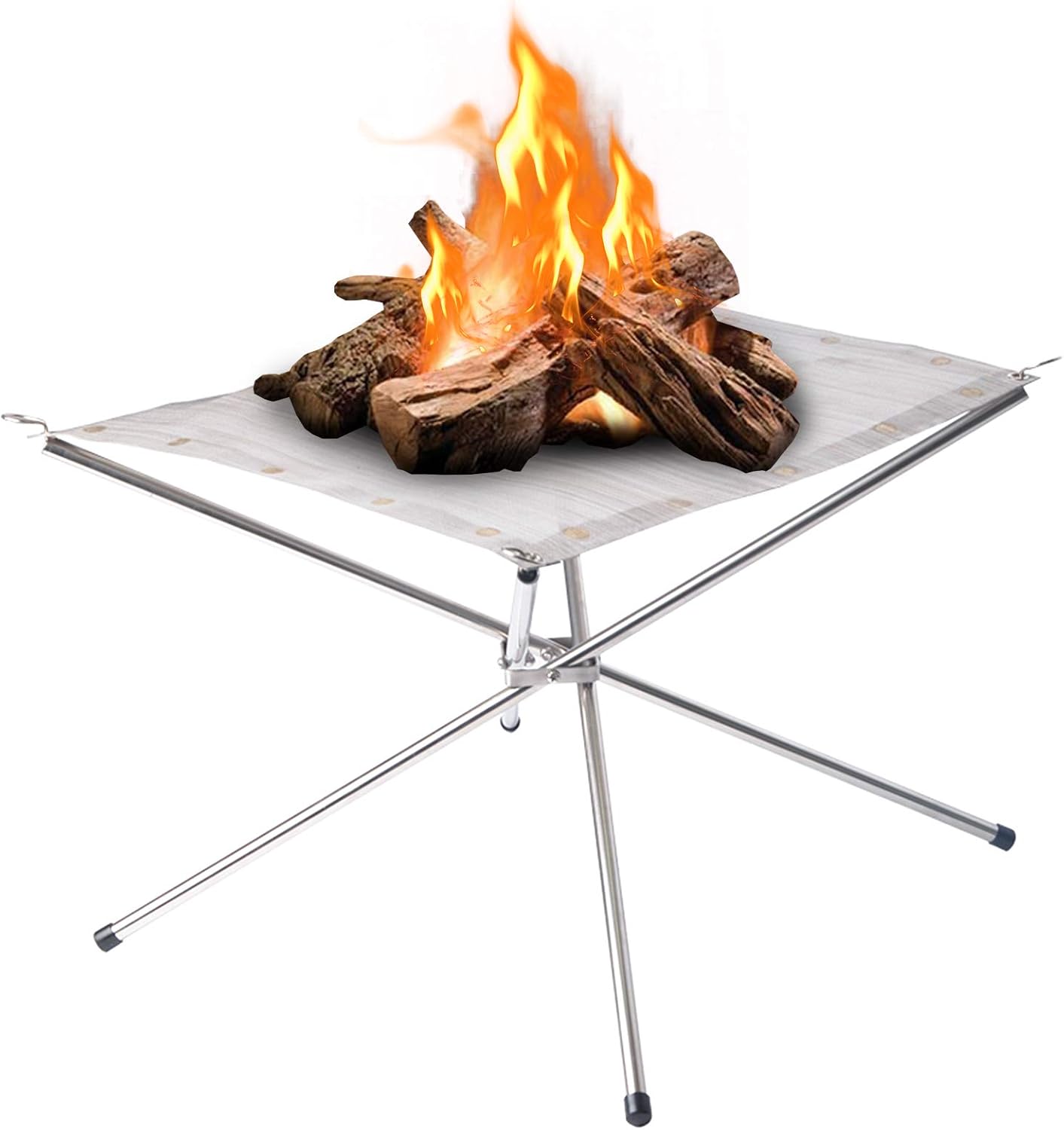 Portable Outdoor Fire Pit 22 Inch - New Upgraded Camping Fire Pit Collapsible Foldable Mesh Fire Pits Fireplace for Camping, Campfire, Patio, Backyard and Garden - Carrying Bag Included customer photo 1