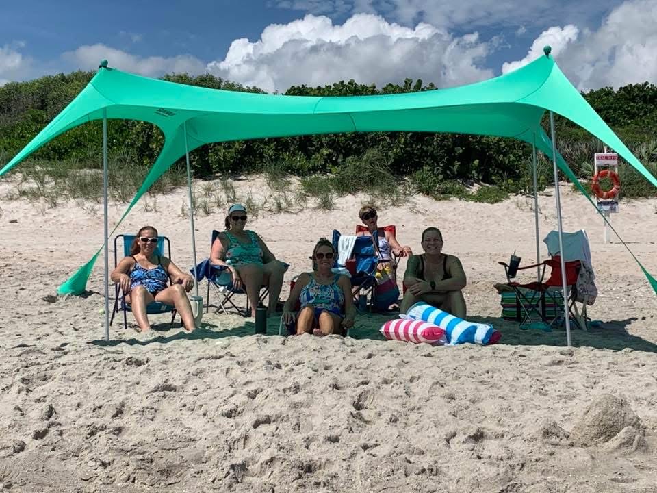 SUN NINJA Beach Tent Sun Shelter, Beach Shade Canopy with UPF50+ Protection | Beach Canopy Tent Sun Shade, Cabana Includes Carry Bag, Sand Shovel, Ground Pegs, 4 Poles & Anchor Bags customer photo 1