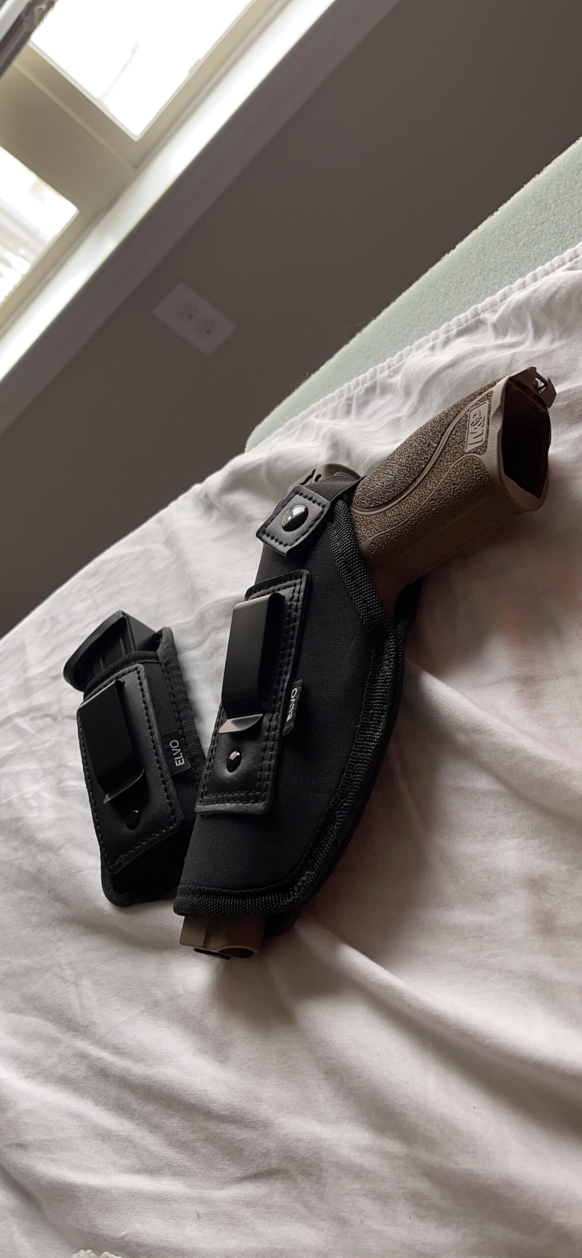 2 Pack Universal IWB Gun Holster for Concealed Carry, Inside The Waistband Pistols Holsters, Fits All Firearms S&W M&P Shield 9/40 Taurus PT111 G2 Sig Sauer P320 Glock 17 19 26 27 42 43 customer photo 1