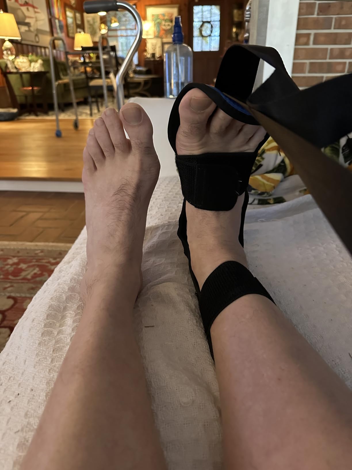 Foot and Calf Stretcher-Stretching Strap For Plantar Fasciitis, Heel Spurs, Foot Drop, Achilles Tendonitis & Hamstring. Yoga Foot & Leg Stretch Strap. customer photo 1