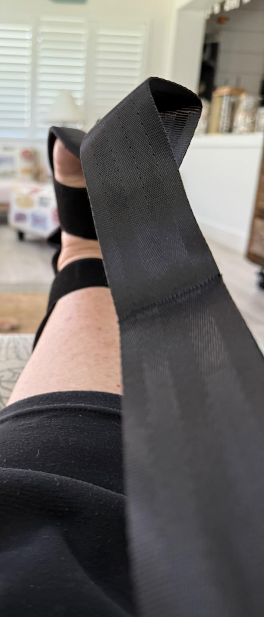 Foot and Calf Stretcher-Stretching Strap For Plantar Fasciitis, Heel Spurs, Foot Drop, Achilles Tendonitis & Hamstring. Yoga Foot & Leg Stretch Strap. customer photo 2