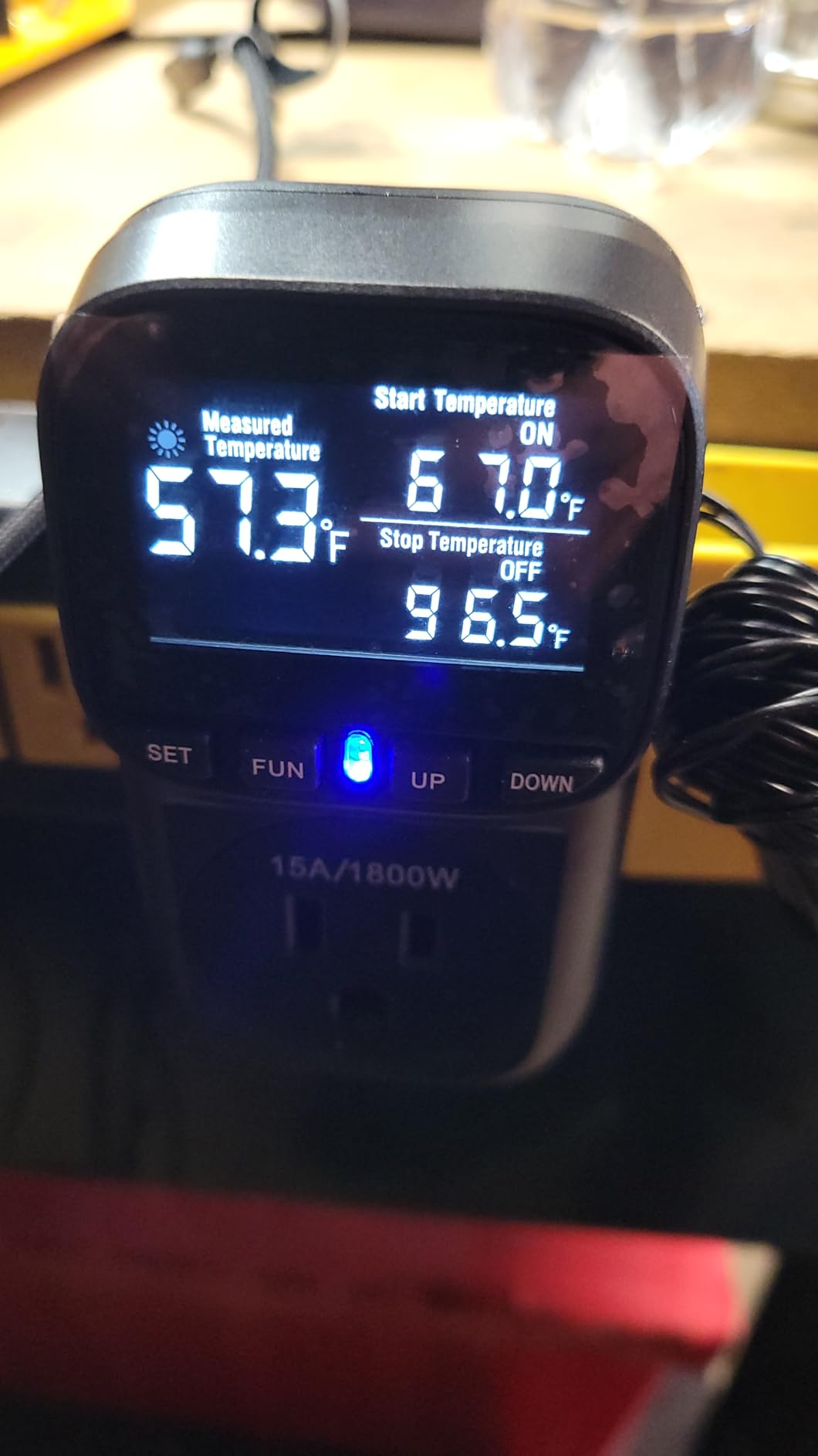 Reptile Thermostat Temperature Controller, Digital Timer Dimming Outlet for Greenhouse, Reptile Tank, Heat Pad, Seedlings, Fermentation, Brewing, Cyclic Timing/Countdown, 15A/1800W, VA Display customer photo 1