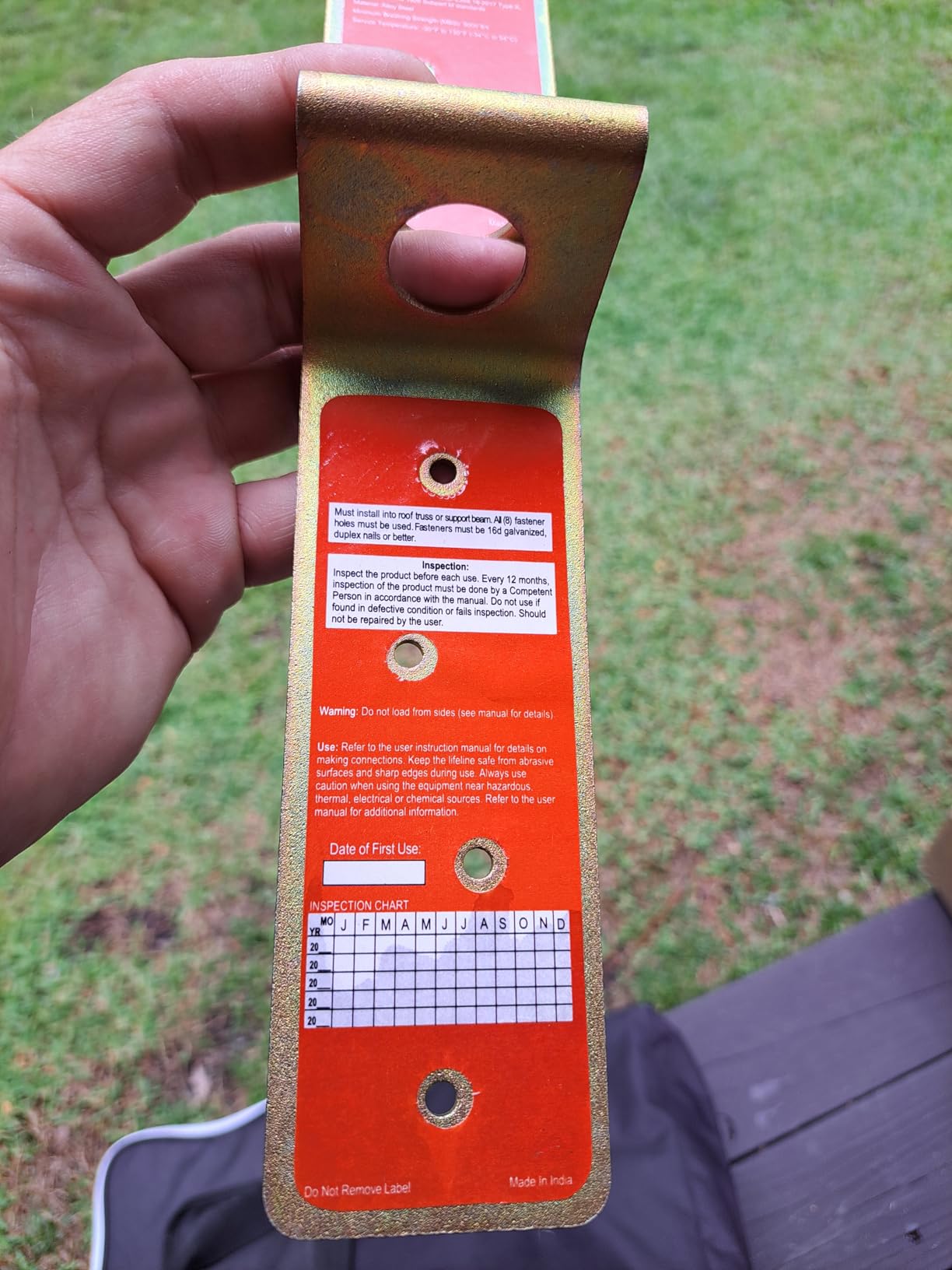 Malta Dynamics Single Use Disposable Roof Anchor, Lightweight, OSHA Compliant, Easy to Install (1 Pack) customer photo 1
