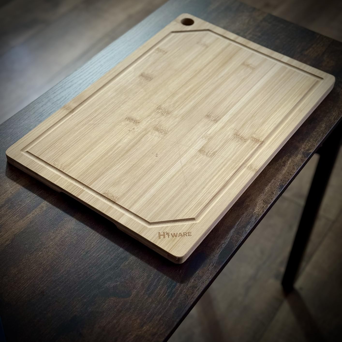 Hiware Extra Large Bamboo Cutting Board for Kitchen, Heavy Duty Wood Cutting Board with Juice Groove, 100% Organic Bamboo, Pre Oiled, 18