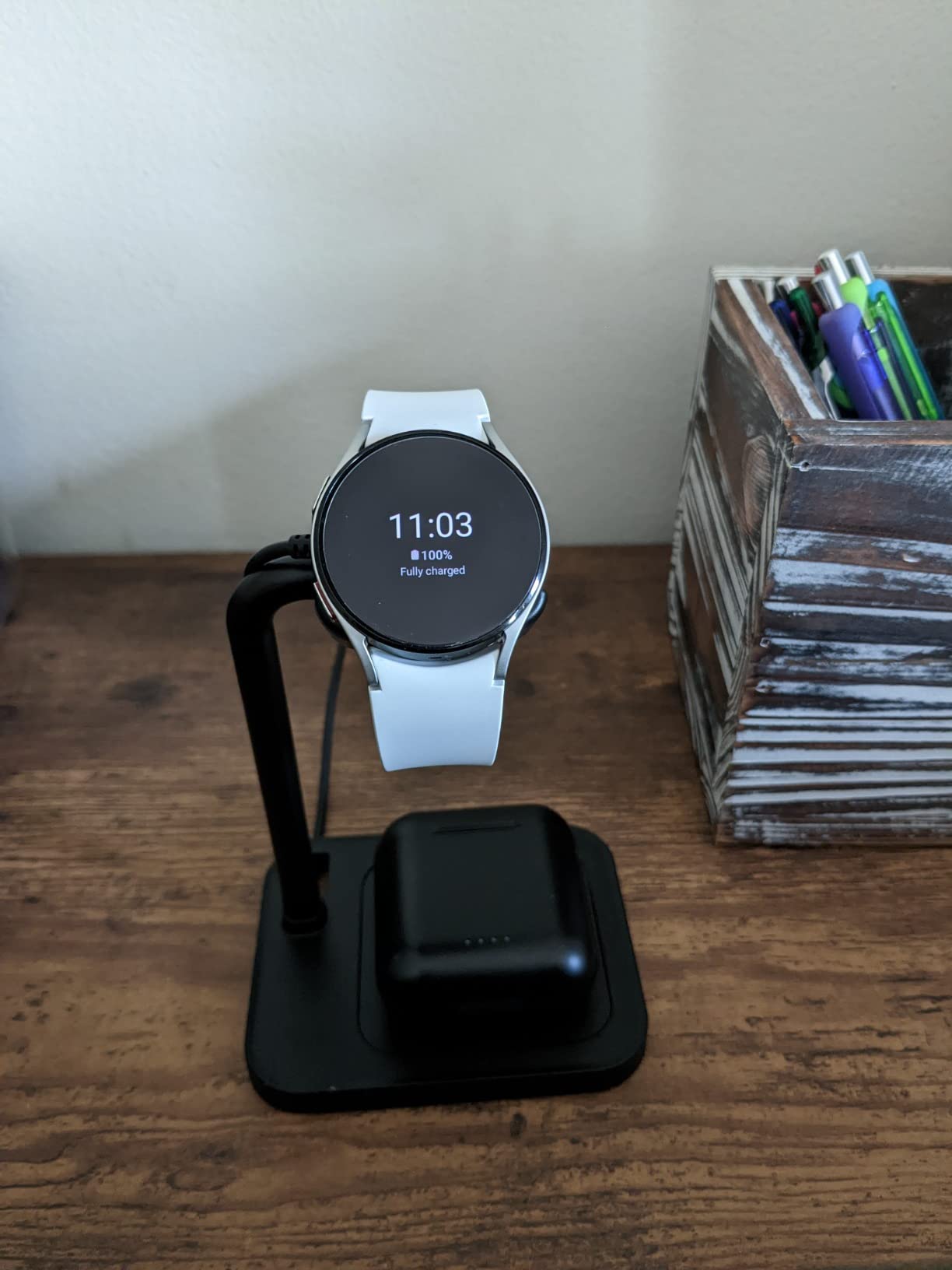 Universal Adjustable Smartwatch Charging Dock with Telescopic Stand, Compatible with Samsung Galaxy, Google Pixel, Huawei, Garmin, AMAZTIM, Fossil, Fitbit, Amazfit, Suunto, xiaomi(02S-B) customer photo 2